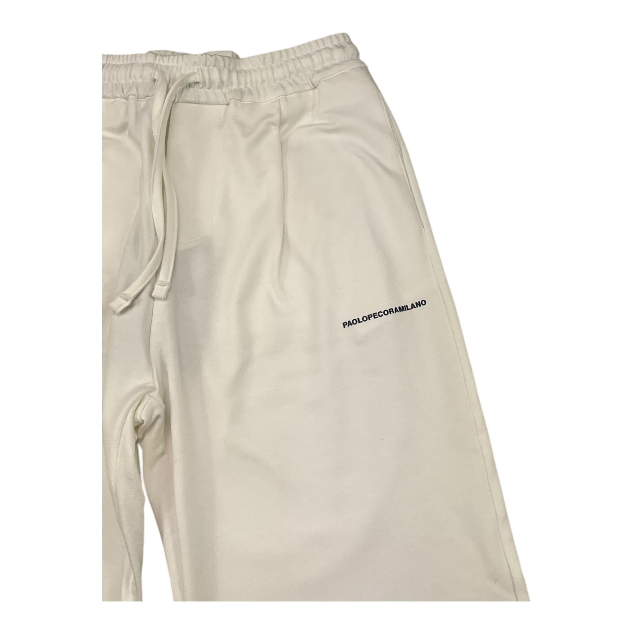 PAOLO PECORA pantalone tinta unita con elastico in vita Bianco per Bambino PP4127 BIANCO PAOLO PECORA