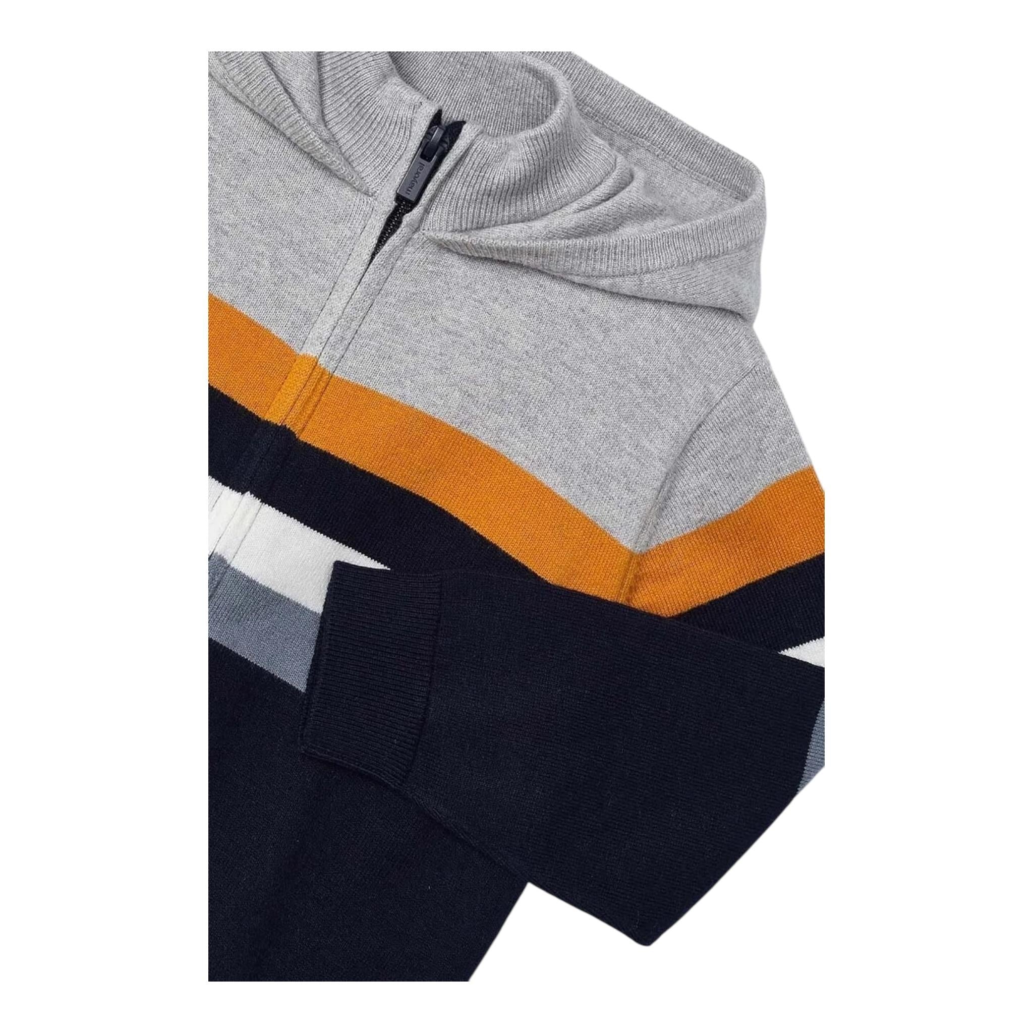 MAYORAL maglia triclore con zip e cappucci Grigio per Bambino 4349X GRIGIO MAYORAL