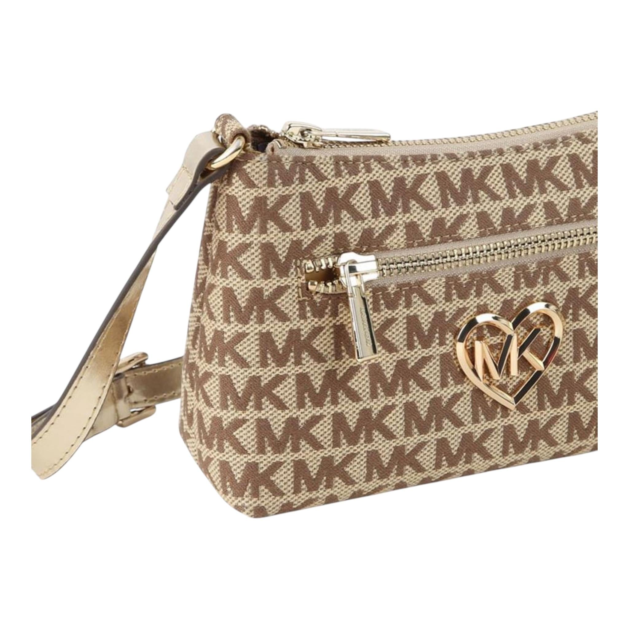 MICHAEL KORS borsa tinta unita con stampe logo Beige per Bambina R30247 BEIGE MICHAEL KORS
