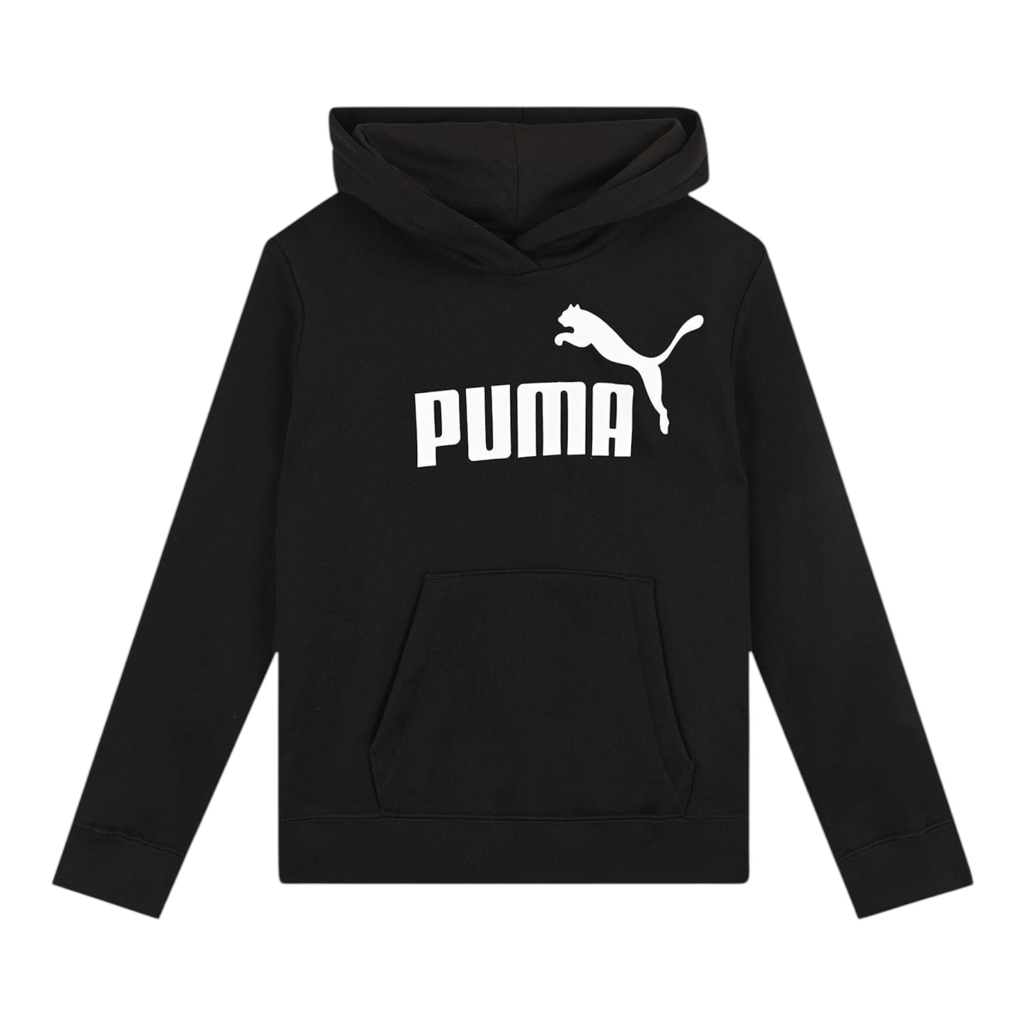PUMA felpa tinta unita con cappuccio e stampa logo Nero per Bambino 586965 NERO PUMA