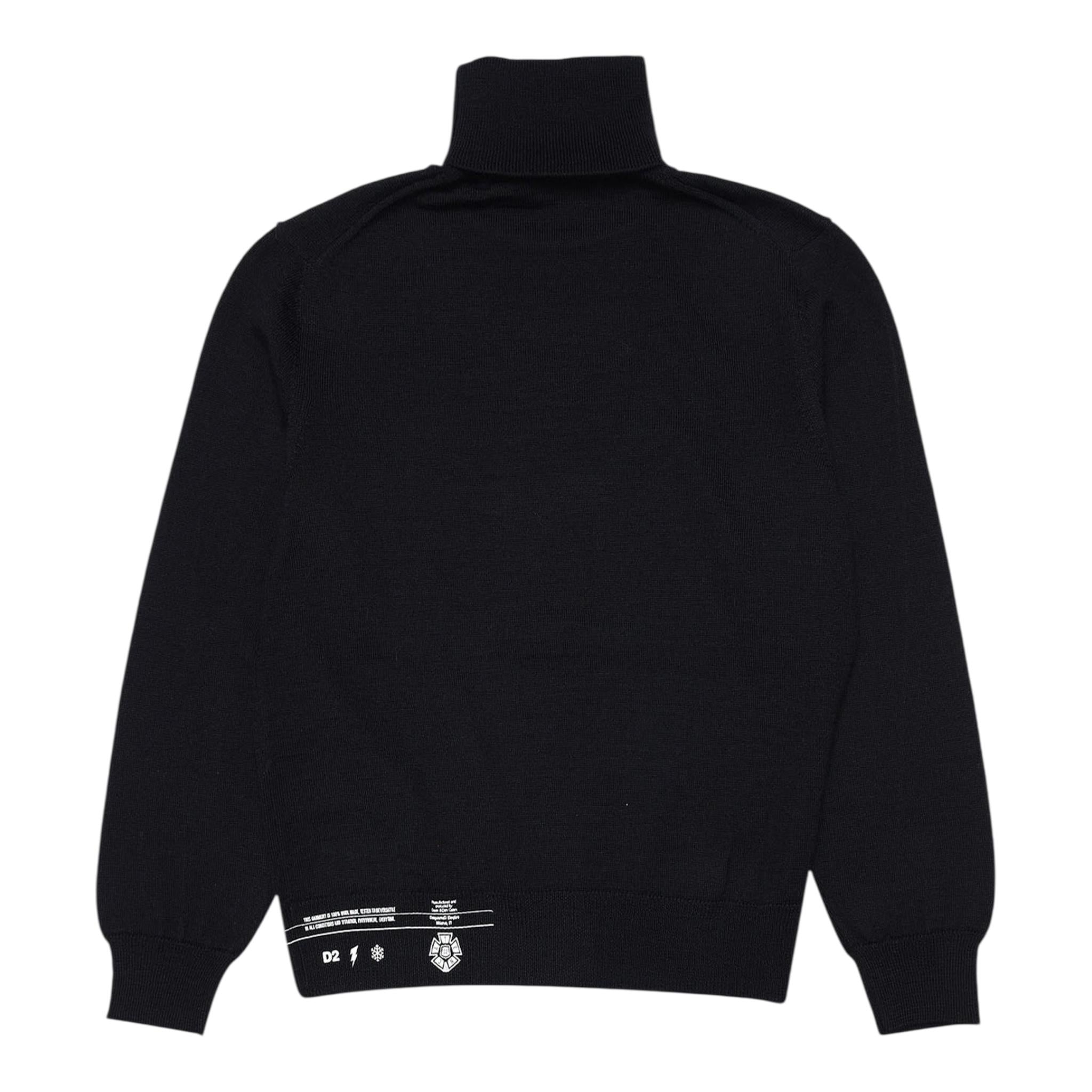 DSQUARED2 maglia collo alto tinta unita con logo Nero per Bambino DQ1161 NERO DSQUARED2