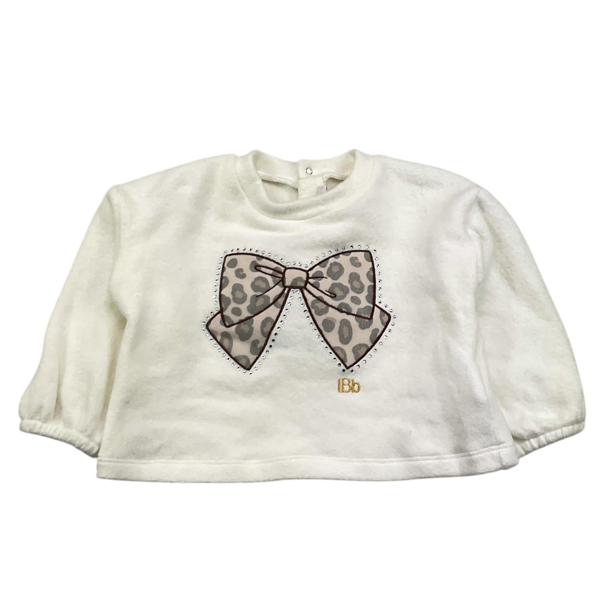 LE BEBE' maglia girocollo tinta unita con fiocco Panna per Neonata LBG6047 PANNA LE BEBE'