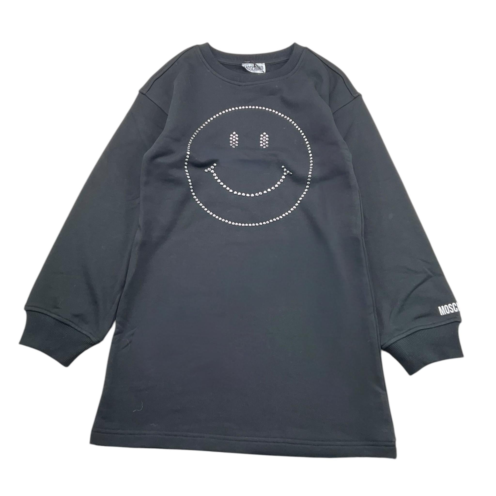 MOSCHINO abito tinta unita in felpa con borchie Nero per Bambina HDV0H6 NERO MOSCHINO