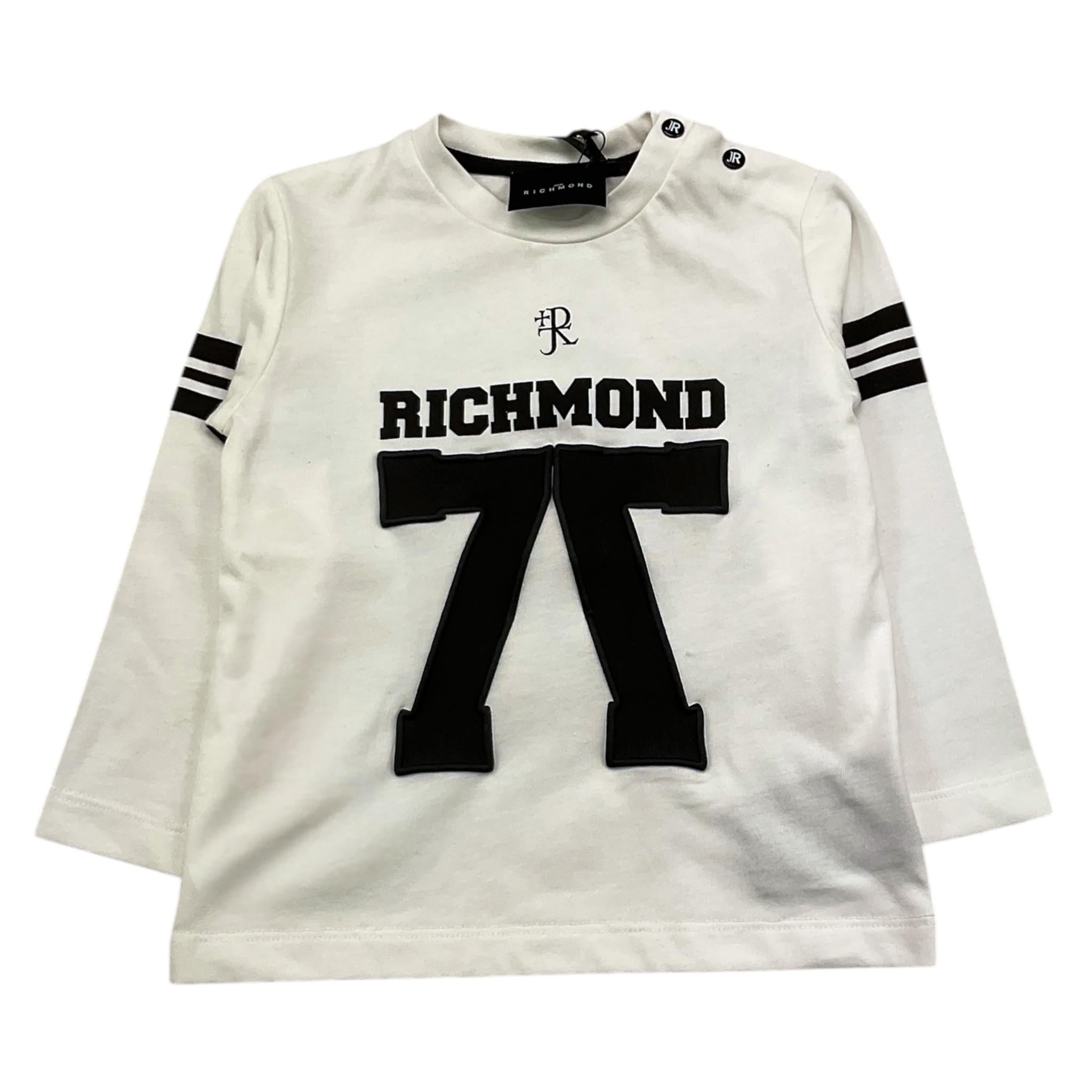 JOHN RICHMOND shirt girocollo tinta unita con stampa in contrasto Bianco per Neonato RIA25057TS BIANCO JOHN RICHMOND