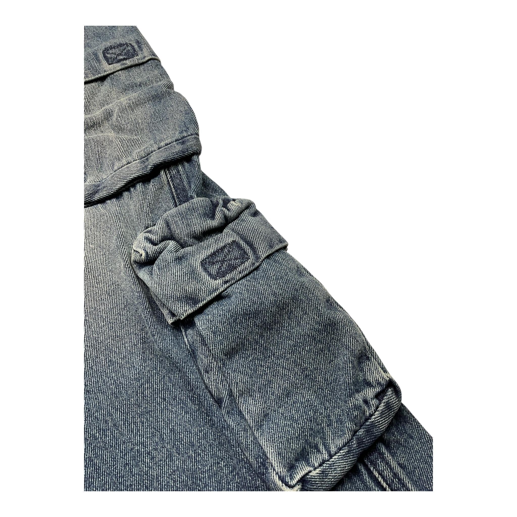 I'M BRIAN jeans modello cargo tinta unita con girovita regolabile Blu per Bambino JL2624 BLU I'M BRIAN