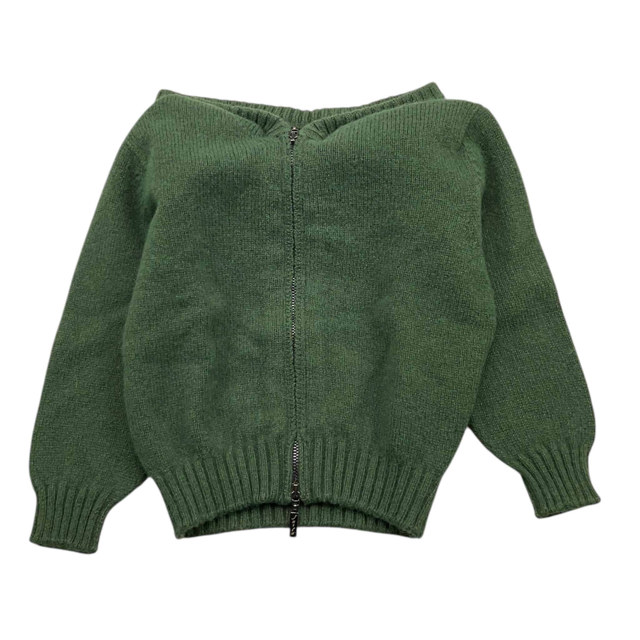 JURTA maglia tinta unita con zip e cappuccio Verde per Neonato BA4K03 VERDE JURTA