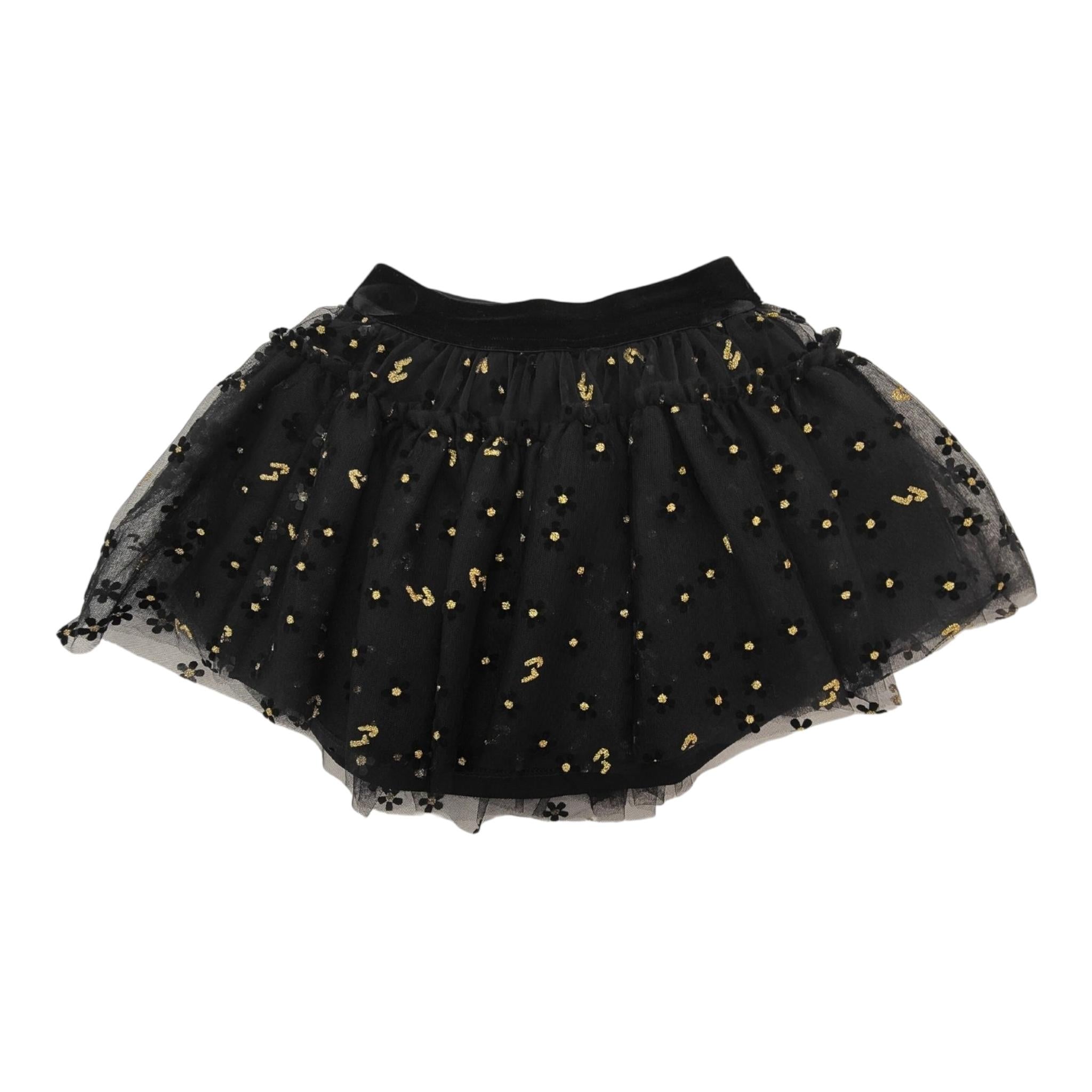 LIU JO gonna tinta unita fantasia floreale Nero per Bambina KF4104X NERO LIU JO