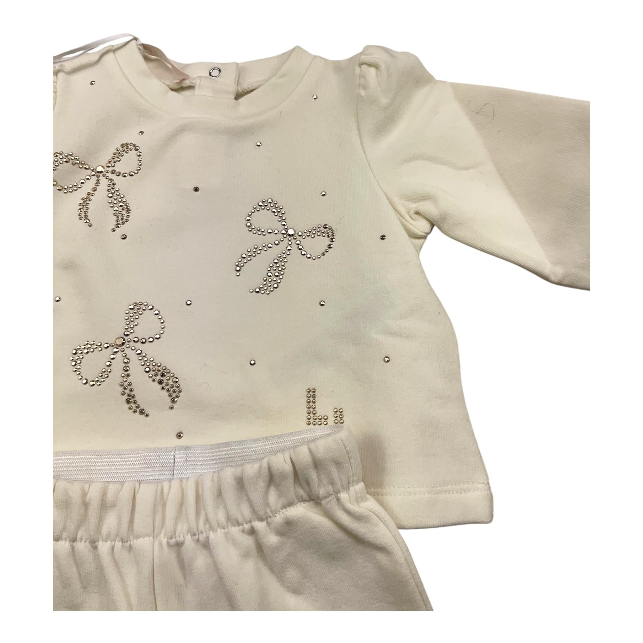 LIU JO completo 2 pezzi felpa-pantalone tinta unita Panna per Neonata HF4072 PANNA LIU JO