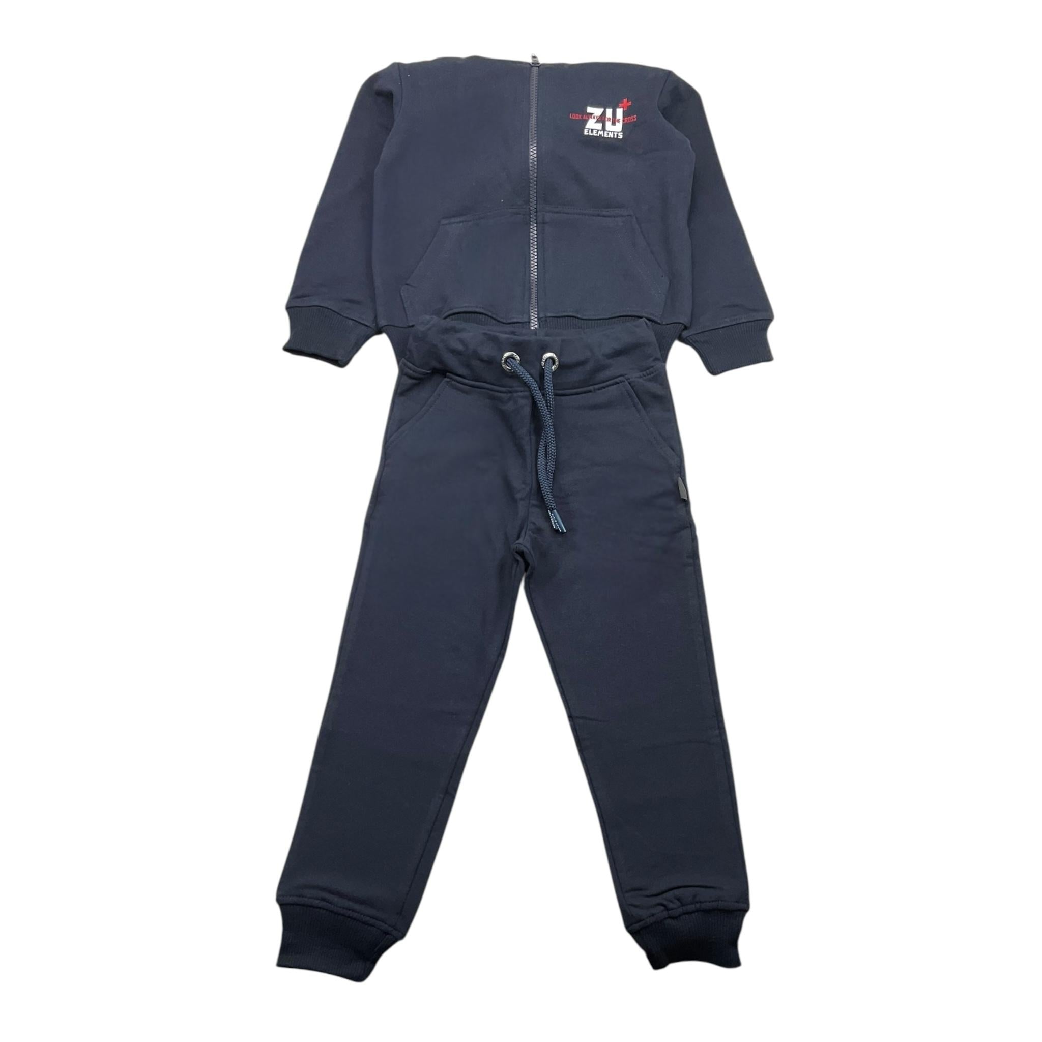ZU+ELEMENTS completo 2pz felpa-pantalone tinta unita Blu per Bambino ZU290 BLU ZU+ELEMENTS