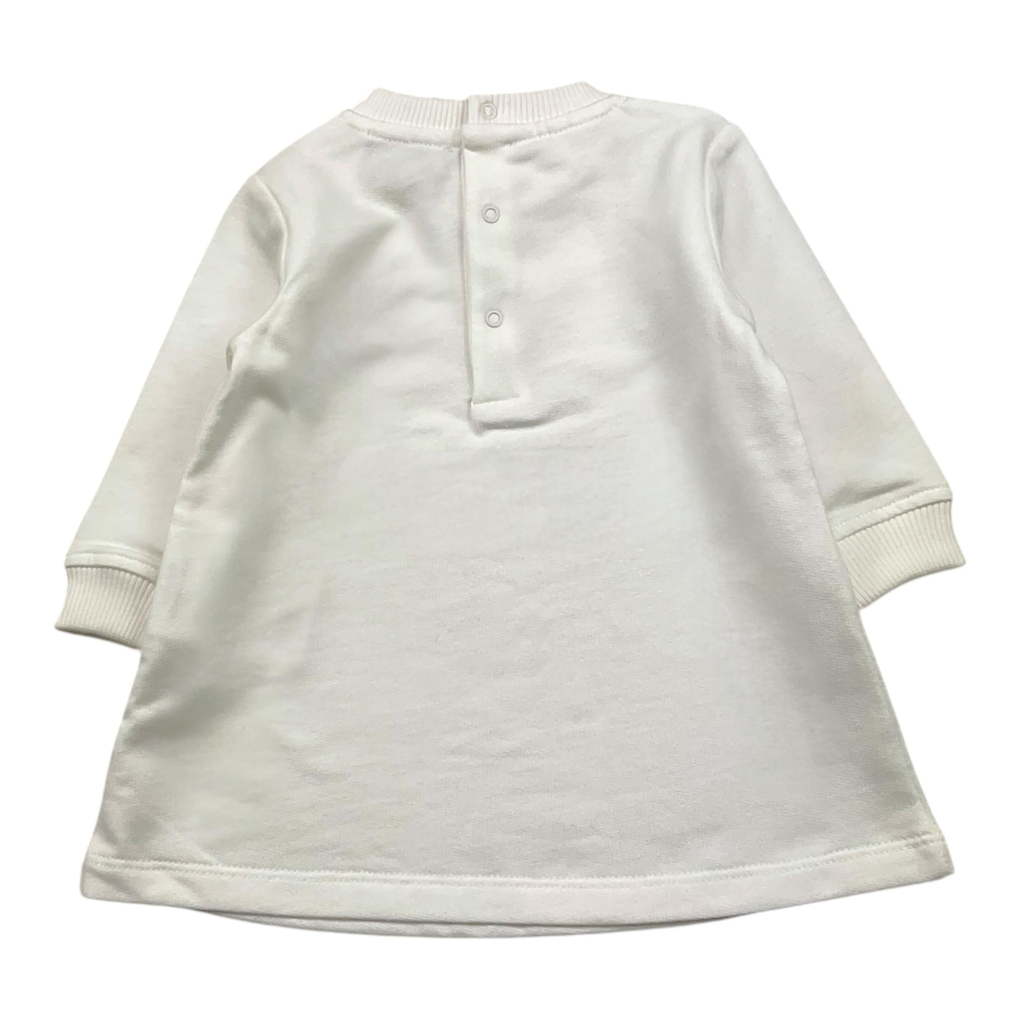 MOSCHINO abito tinta unita girocollo con stampa Bianco per Neonata MCV0A2 BIANCO MOSCHINO
