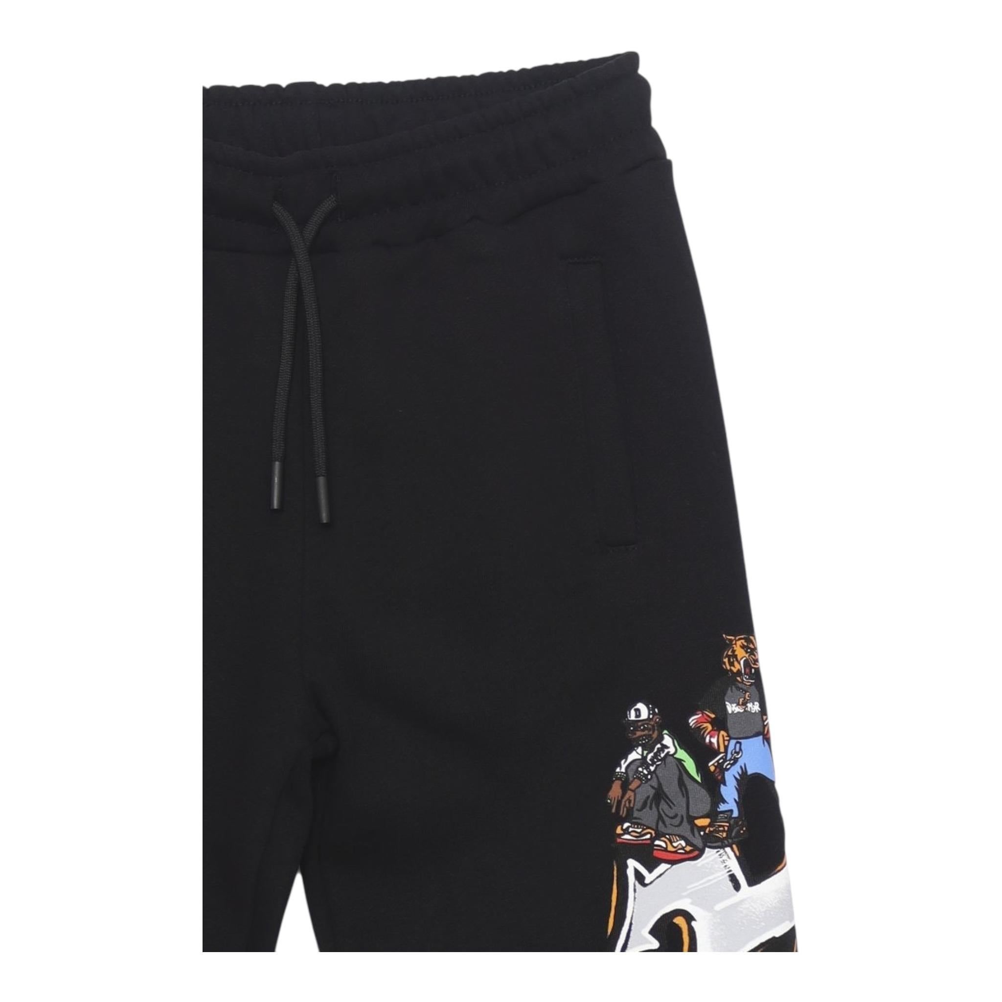 DISCLAIMER pantalone tinta unita modello tuta con stampa Nero per Bambino 24IDK58221X NERO DISCLAIMER