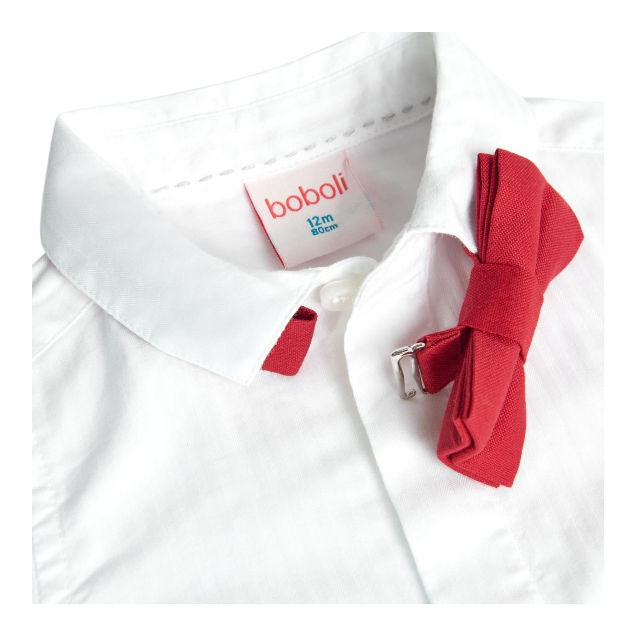BOBOLI camicia tinta unita con papillons Bianco per Neonato 719300 BIANCO BOBOLI