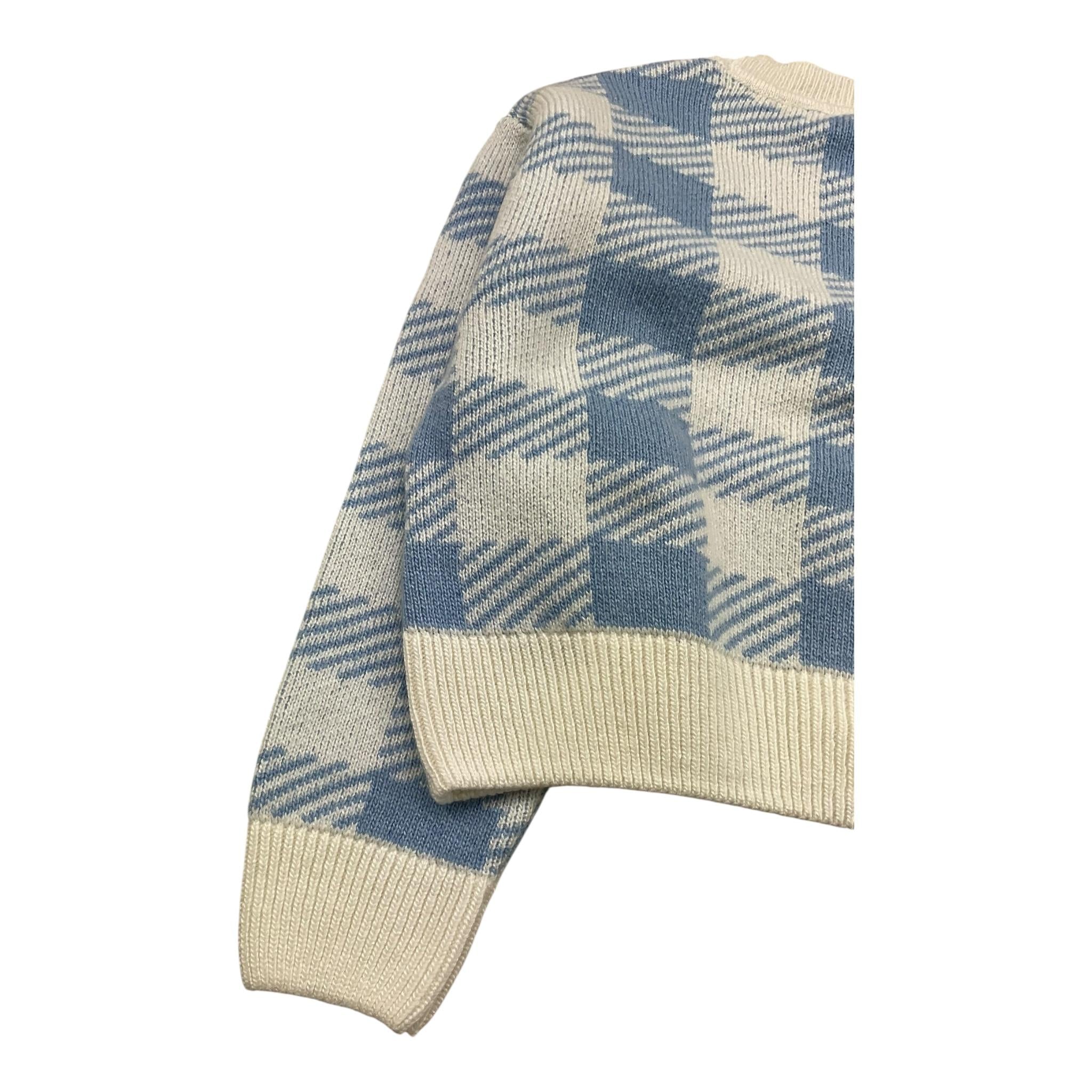 M+E' cardigan bicolore fantasia quadri Azzurro per Bambina UE0544 AZZURRO M+E'