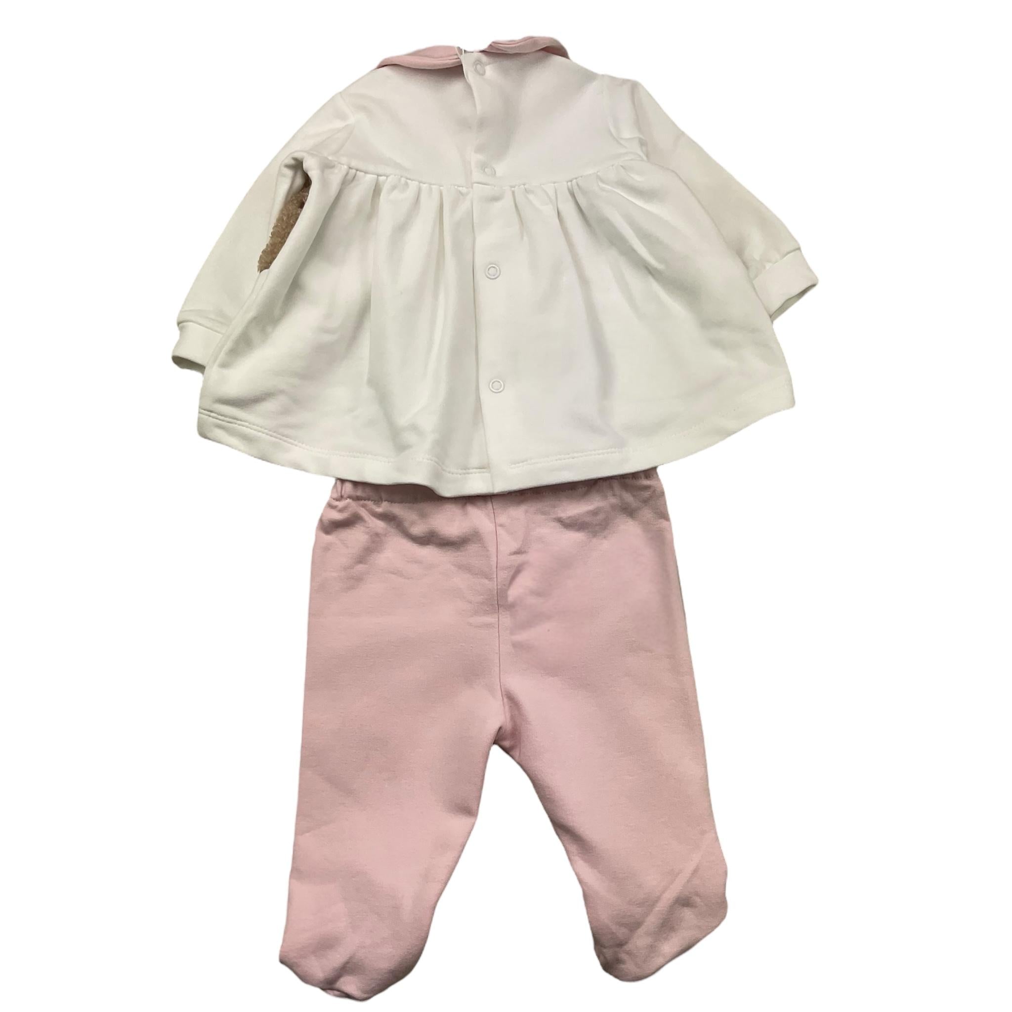 LE BEBE' completo 2 pezzi shirt-ghettina Bianco/rosa per Neonata LBG6018 BIANCO/ROSA LE BEBE'