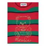 MOSCHINO maglia girocollo fantasia a righe con ricamo orso Rosso/verde per Neonato MXW00JXX ROSSO/VERDE MOSCHINO