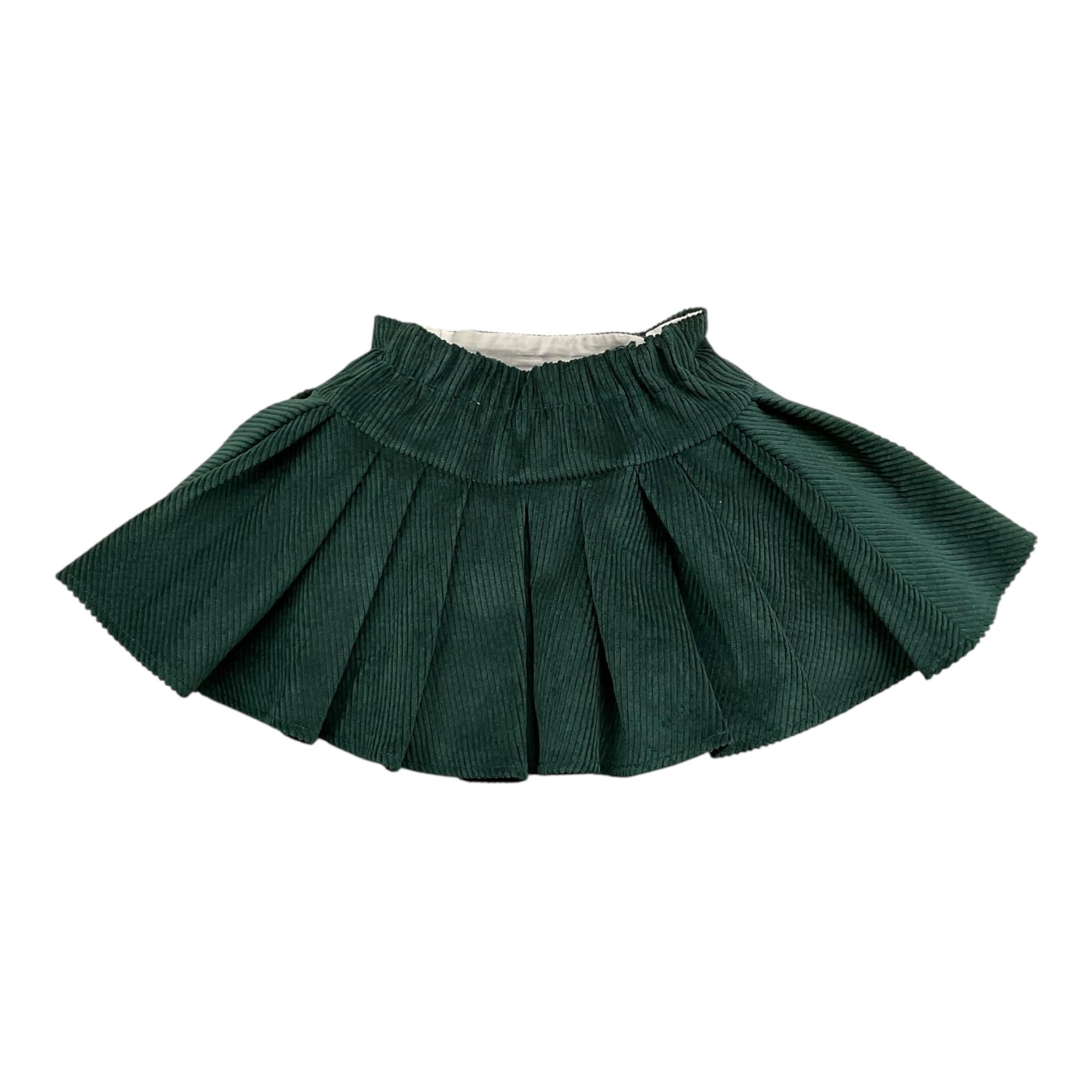 LA STUPENDERIA gonna tinta unita con bottoni in contrasto Verde per Neonata TJGN42X VERDE LA STUPENDERIA