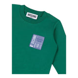 MOSCHINO shirt girocollo tinta unita con stampa in contrasto Verde per Neonato MUO00S VERDE MOSCHINO