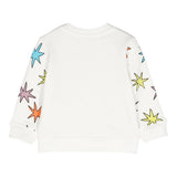 STELLA McCARTNEY felpa chiusa gircollo tinta unita con stampa in contrasto Bianco per Bambina V4120 BIANCO STELLA McCARTNEY