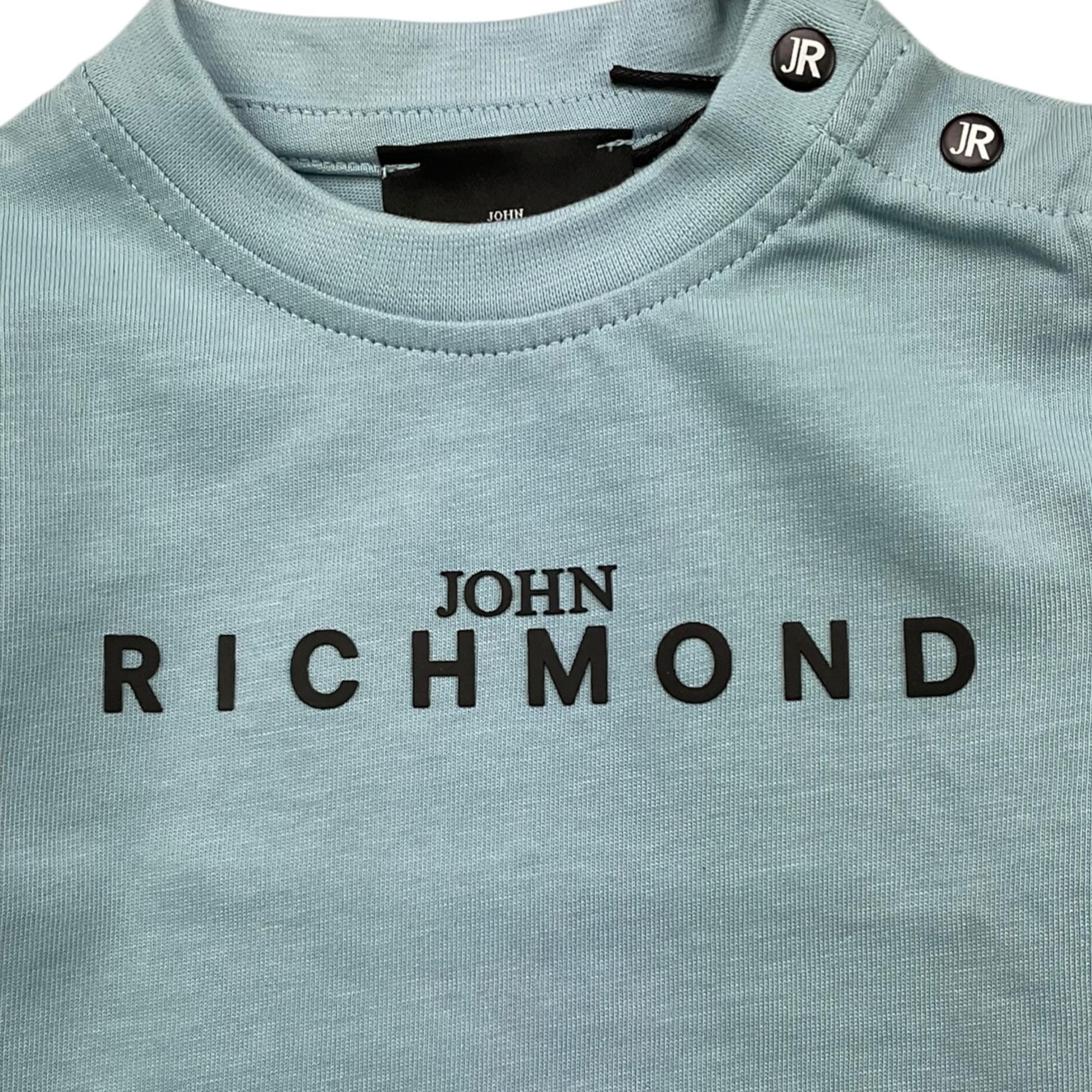 JOHN RICHMOND shirt girocollo tinta unita con stampa Azzurro per Neonato RIA25012TS AZZURRO JOHN RICHMOND