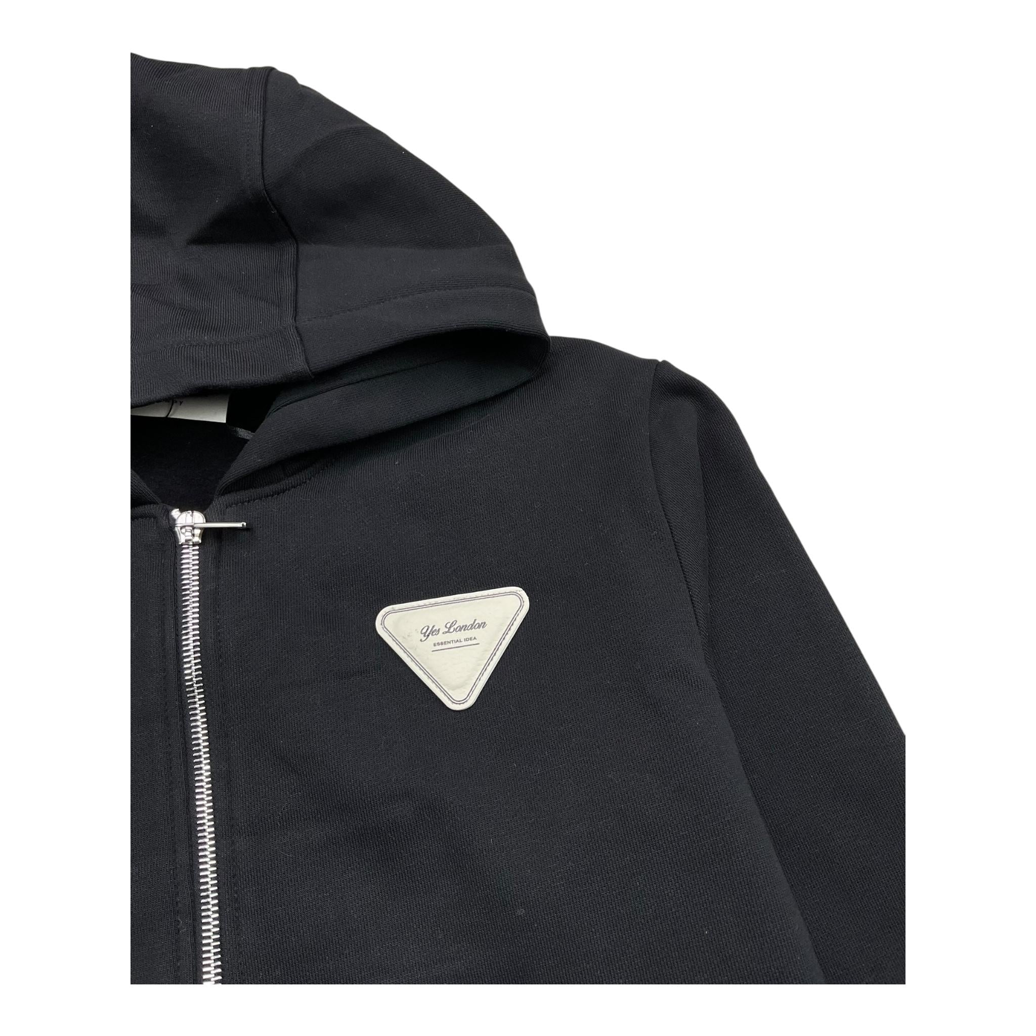 YES LONDON felpa con zip e cappuccio tinta unita cn logo Nero per Bambino JR5062F NERO YES LONDON