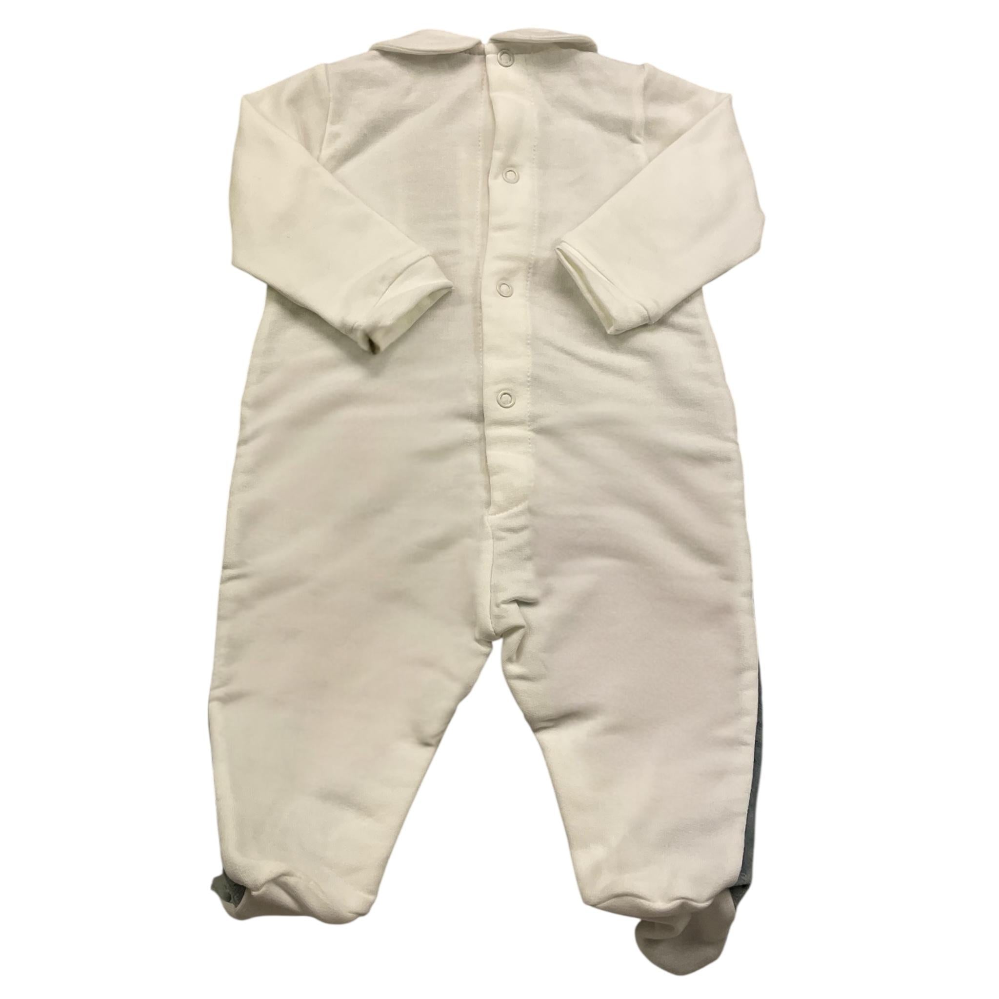 MARLU' tutina manica lunga bicolore in ciniglia Bianco/azzurro per Neonato IB6914 BIANCO/AZZURRO MARLU'