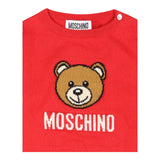 MOSCHINO maglia girocollo tinta unita con stampa orso Rosso per Neonato MYW00JX ROSSO MOSCHINO