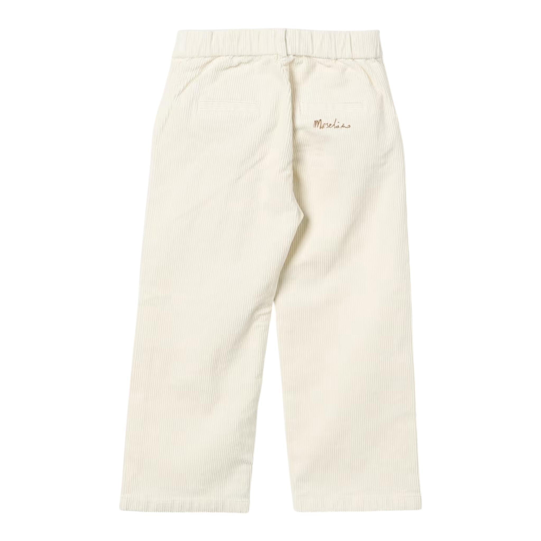 MOSCHINO pantalone tinta unita in camoscio Crema per Bambino HDP05W CREMA MOSCHINO