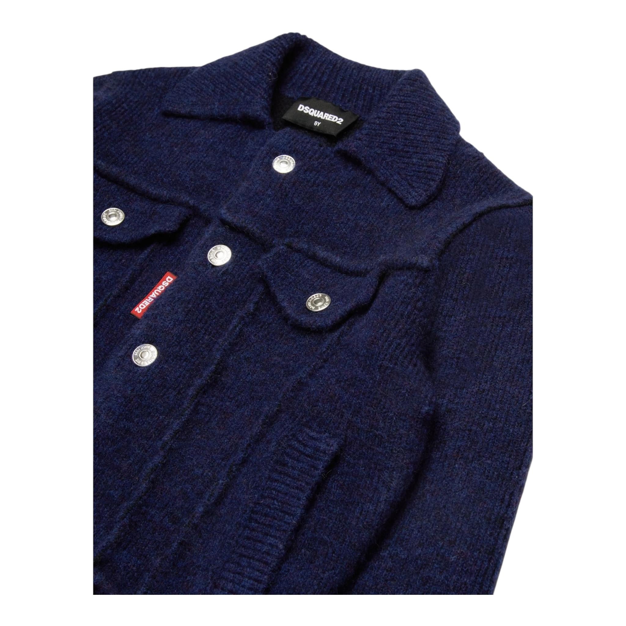 DSQUARED2 giacca tinta unita con bottoni Blu per Bambino DQ2454 BLU DSQUARED2