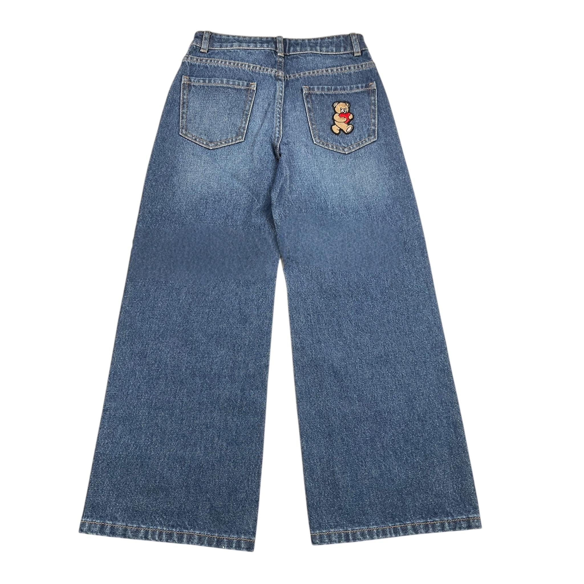 MOSCHINO jeans modello a palazzo tinta unita con girovita regolabile Blu per Bambina HDP06M BLU MOSCHINO