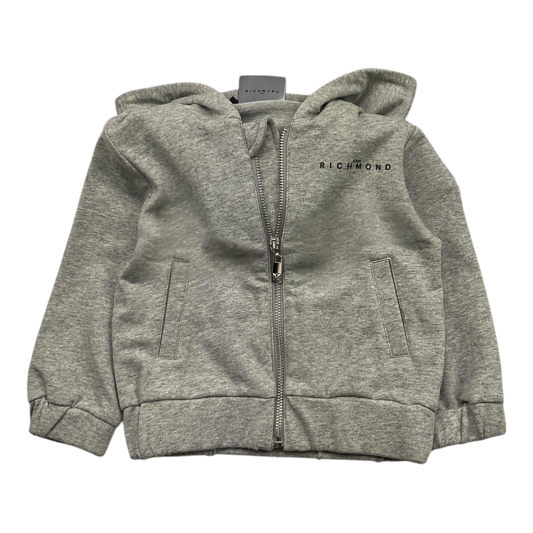 JOHN RICHMOND felpa tinta unita con cappuccio e zip Grigio per Neonato RIA25039FE GRIGIO JOHN RICHMOND
