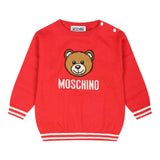 MOSCHINO maglia girocollo tinta unita con stampa orso Rosso per Neonato MYW00JX ROSSO MOSCHINO
