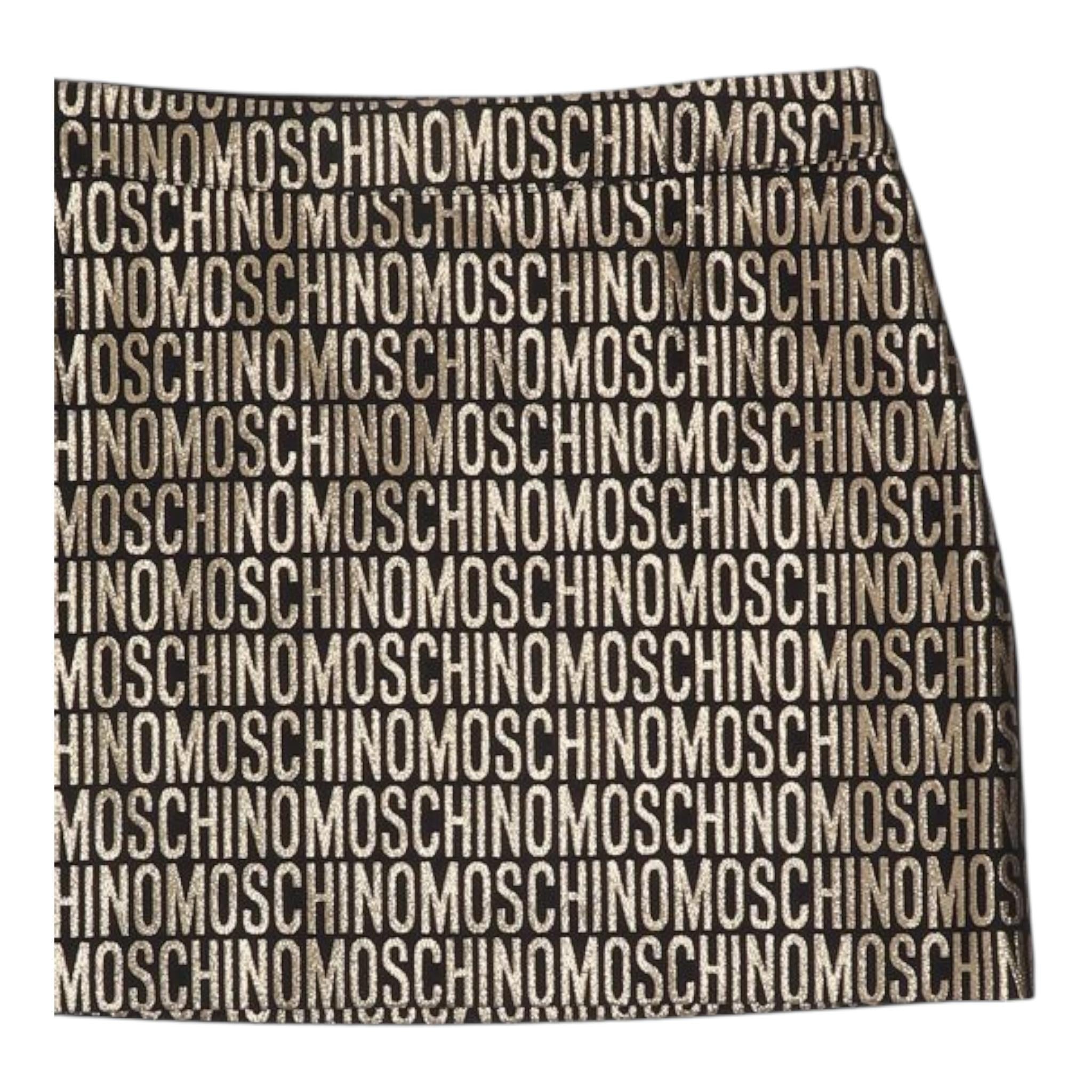 MOSCHINO gonna tinta unita logata Nero per Bambina HDJ038 NERO MOSCHINO
