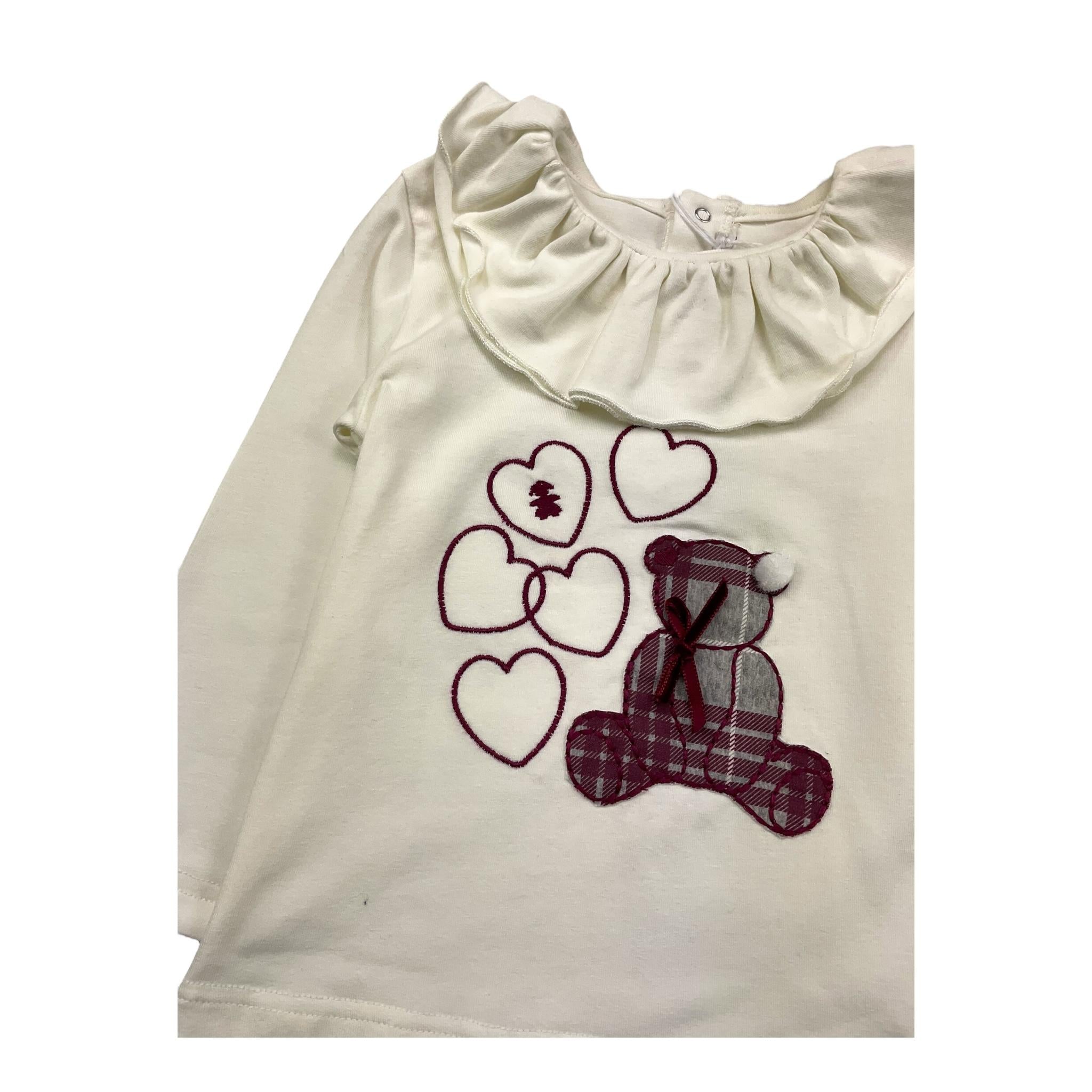 LE BEBE' shirt tinta unita con colletto e stampa in contrasto Panna per Neonata LBG6069 PANNA LE BEBE'