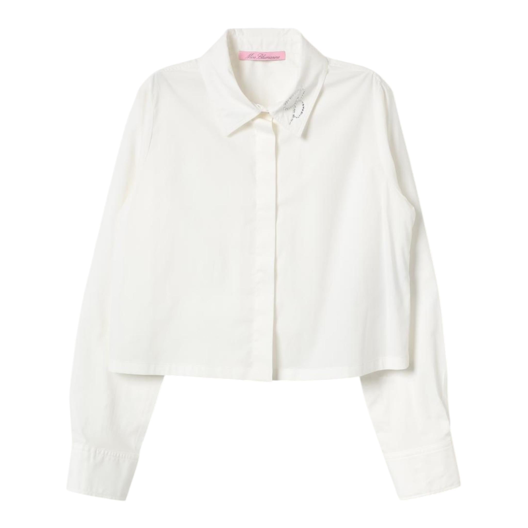 MISS BLUMARINE camicia tinta unita con brillantini Bianco per Bambina IF4159 BIANCO MISS BLUMARINE