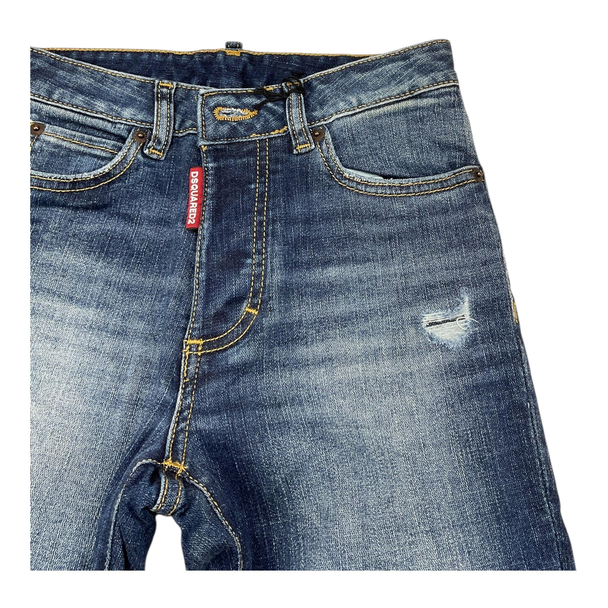 DSQUARED2 jeans tinta unita con strappi Blu per Bambino DQ0501X BLU DSQUARED2