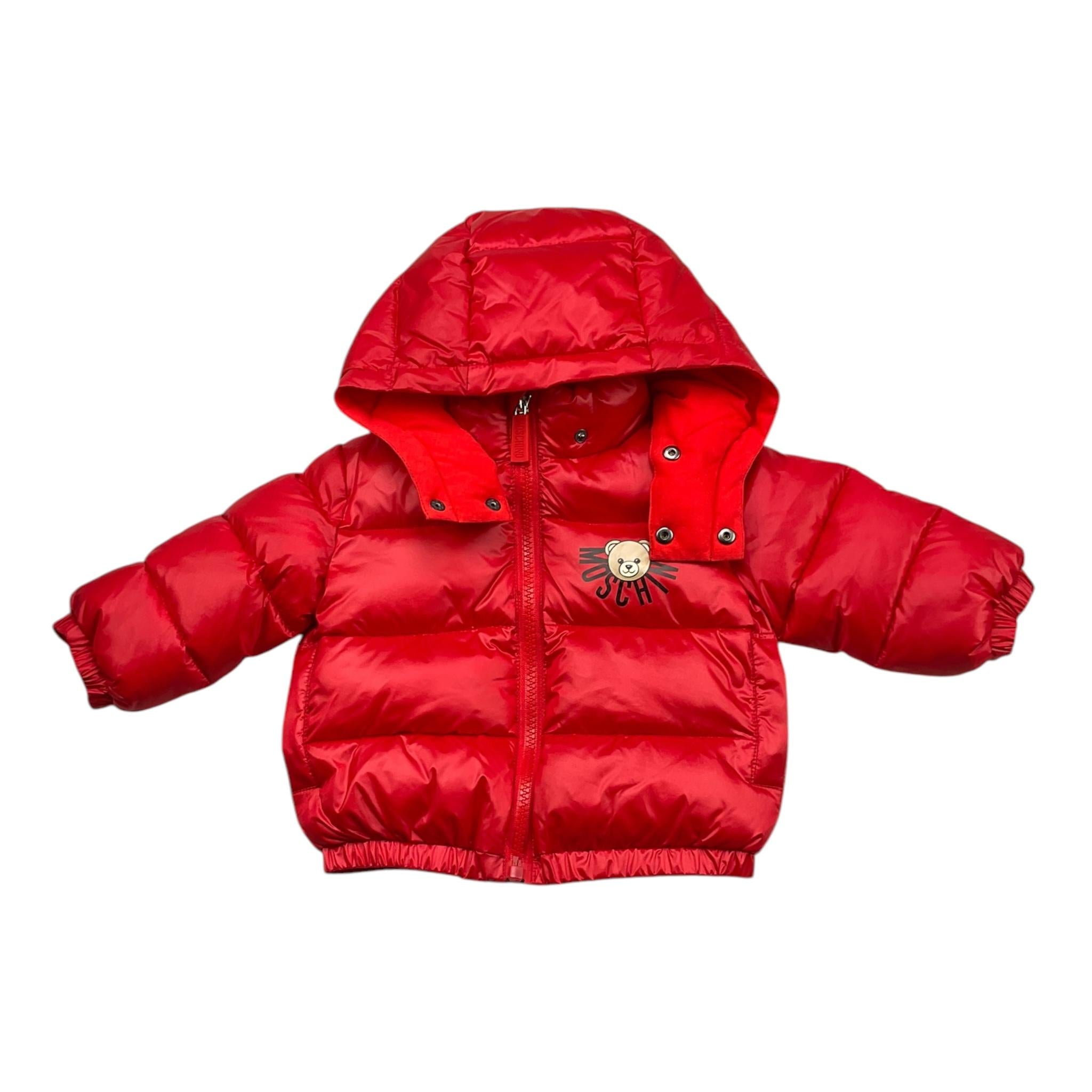 MOSCHINO giubbino tinta unita con zip e cappuccio Rosso per Neonato MUS032 ROSSO MOSCHINO