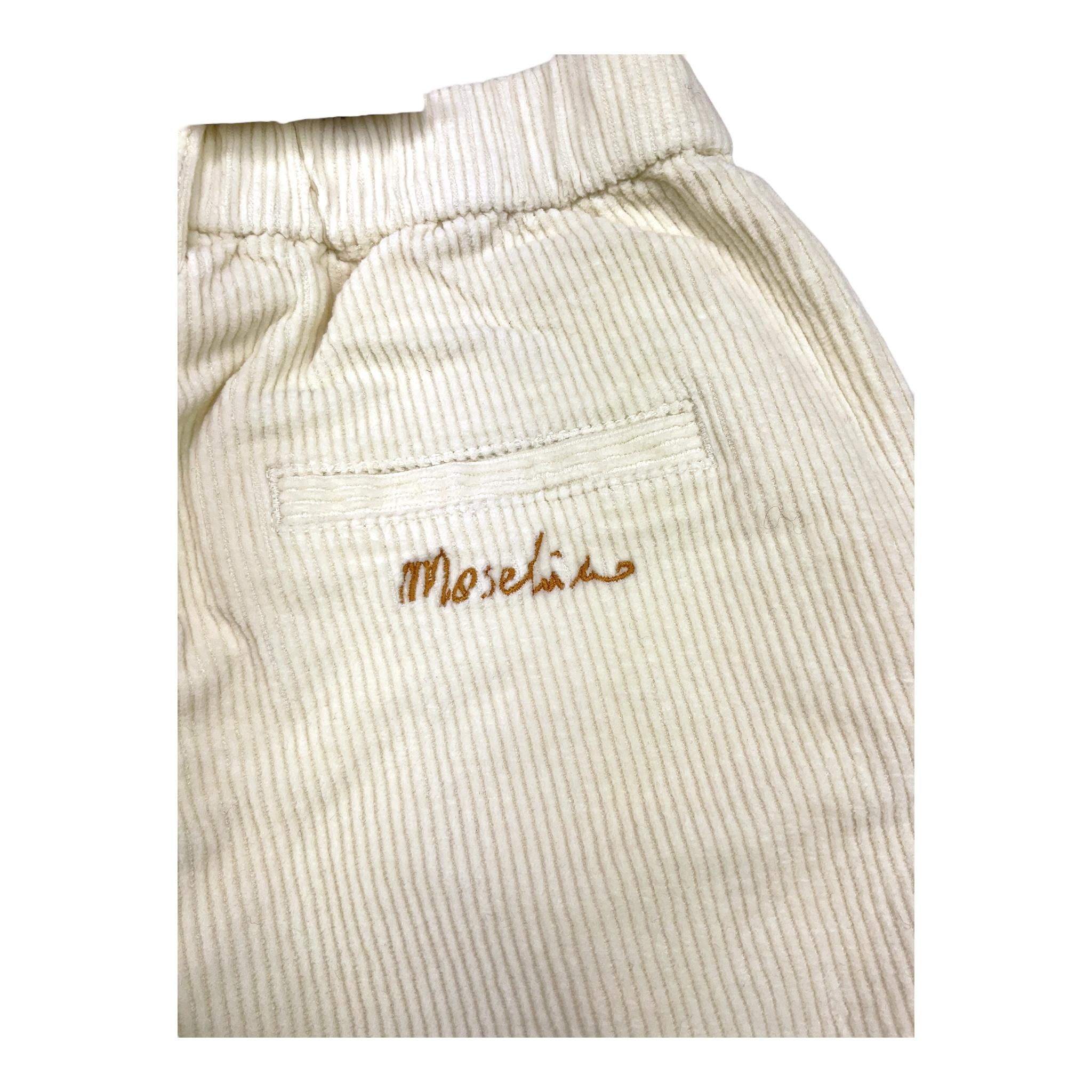 MOSCHINO pantalone tinta unita in camoscio Crema per Bambino HDP05W CREMA MOSCHINO