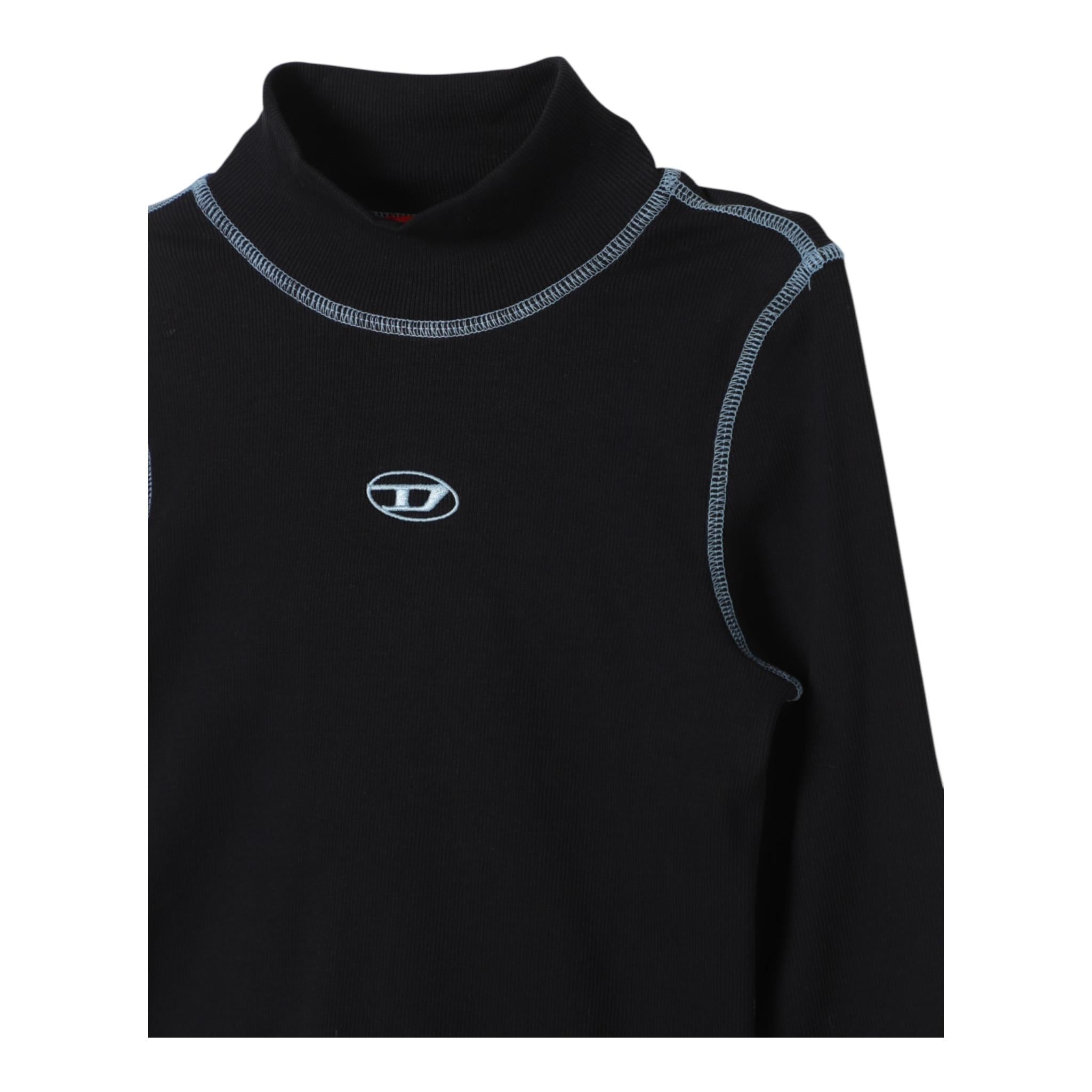 DIESEL shirt tinta unita mezzo collo Nero per Bambina J02005 NERO DIESEL