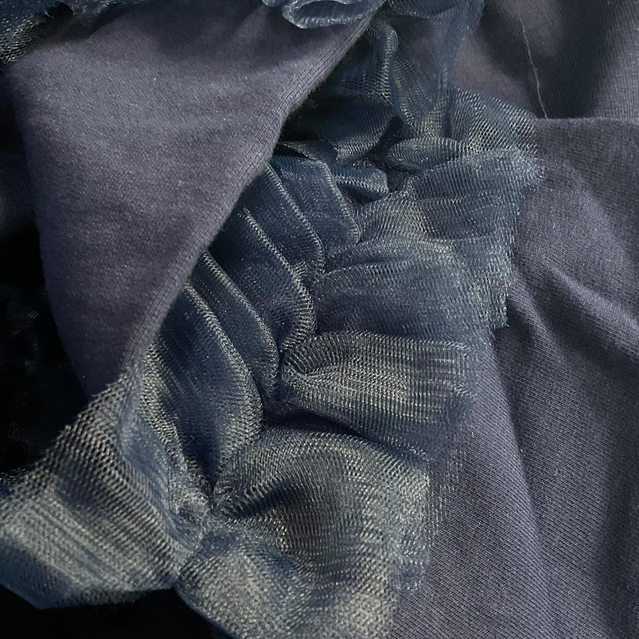 SARABANDA felpa tinta unita con tulle Blu per Bambina A301 BLU SARABANDA