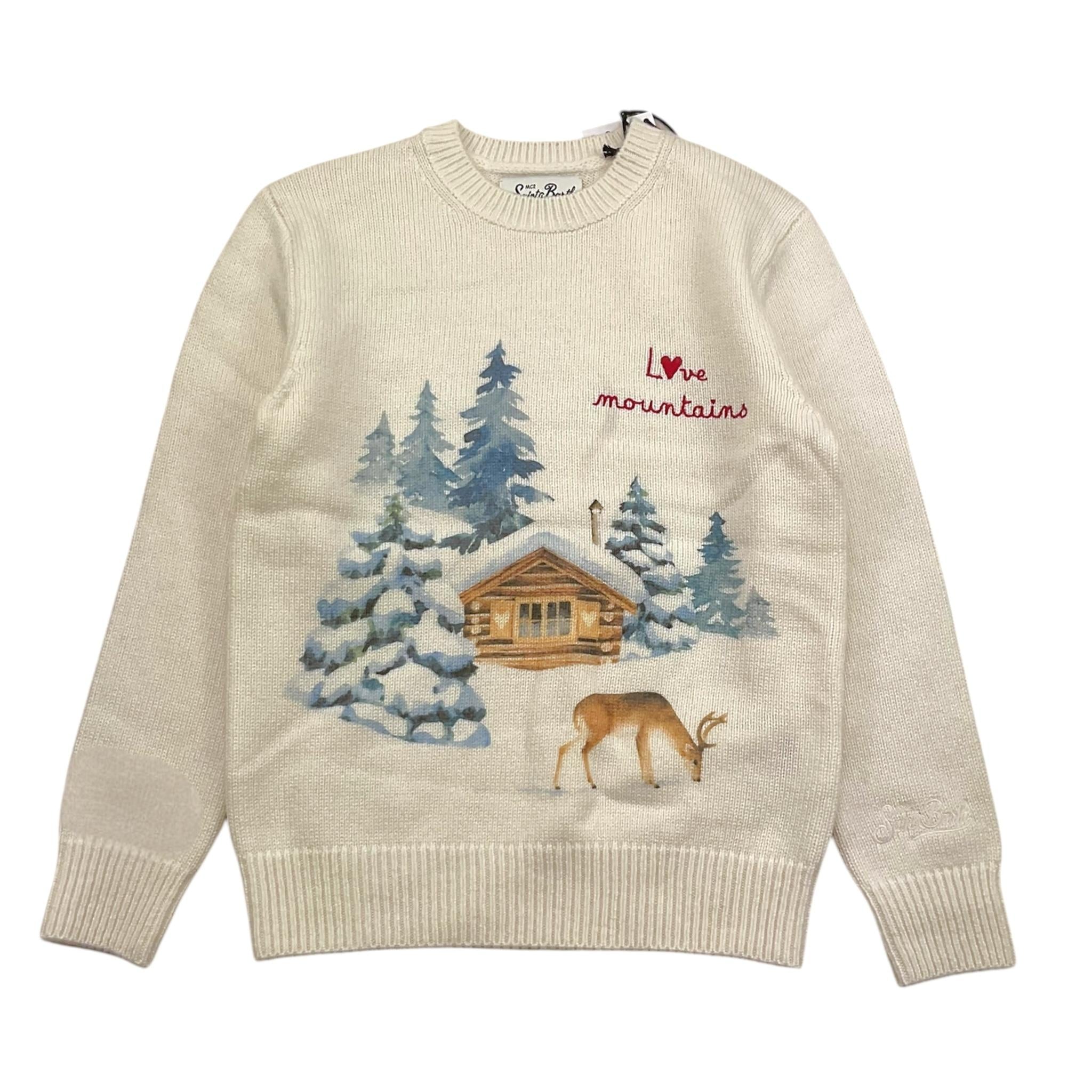 SAINT BARTH maglia girocollo tinta unita con stampa Bianco per Bambino LOVEDEER BIANCO SAINT BARTH