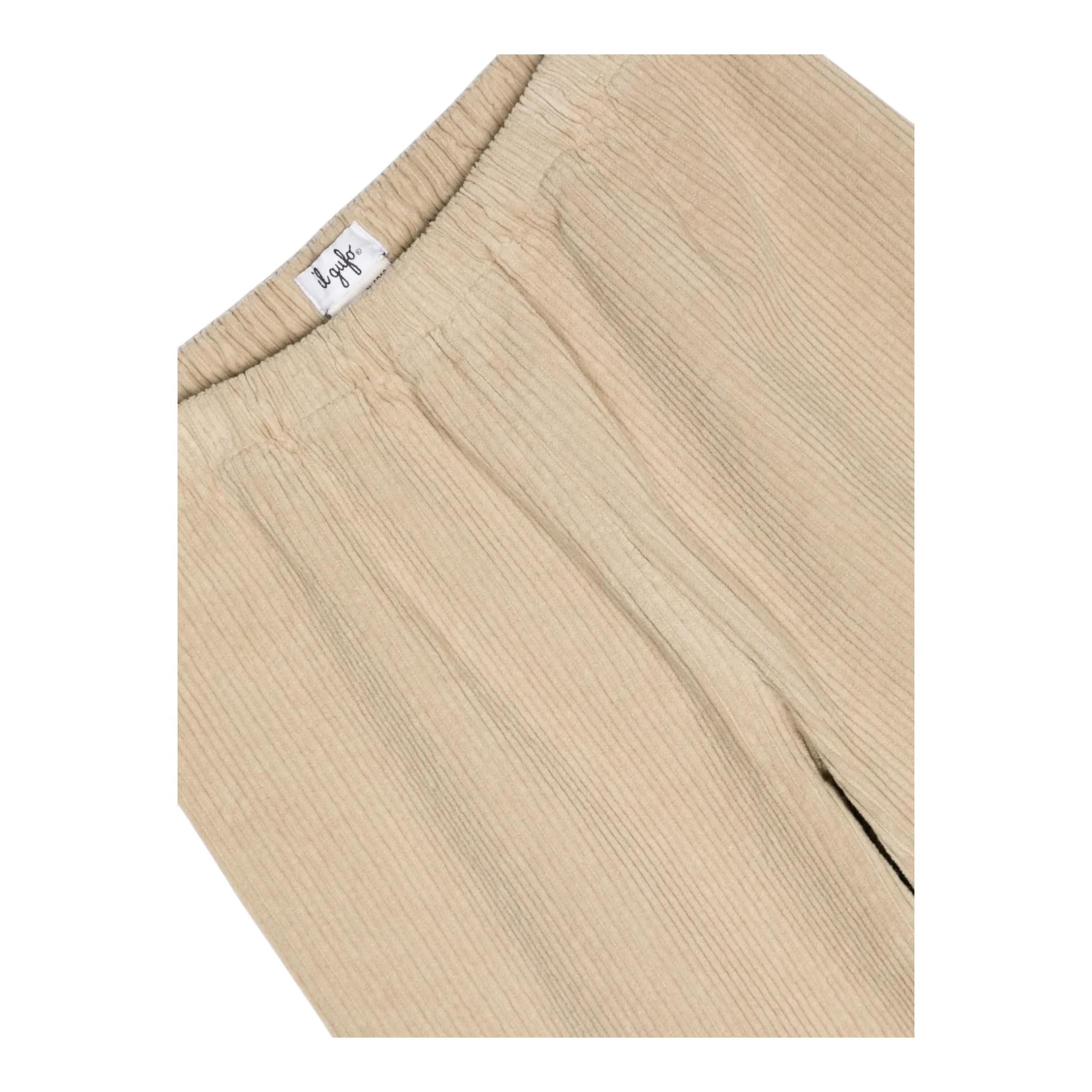 IL GUFO pantalone modello a palazzo tinta unita a costine Beige per Bambina A24PL242V6012 BEIGE IL GUFO