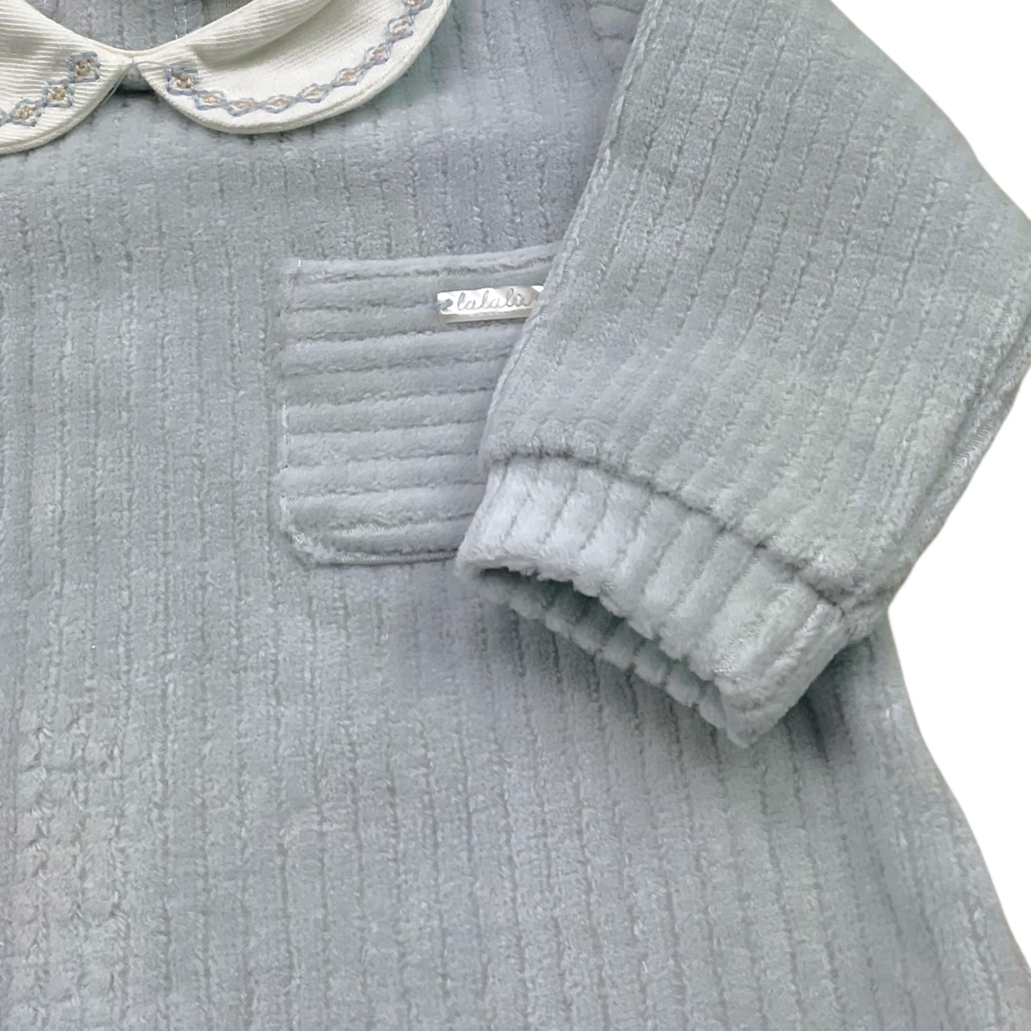 LALALU' tutina tinta unita con colletto in contrasto Azzurro per Neonata TCL01N AZZURRO LALALU'