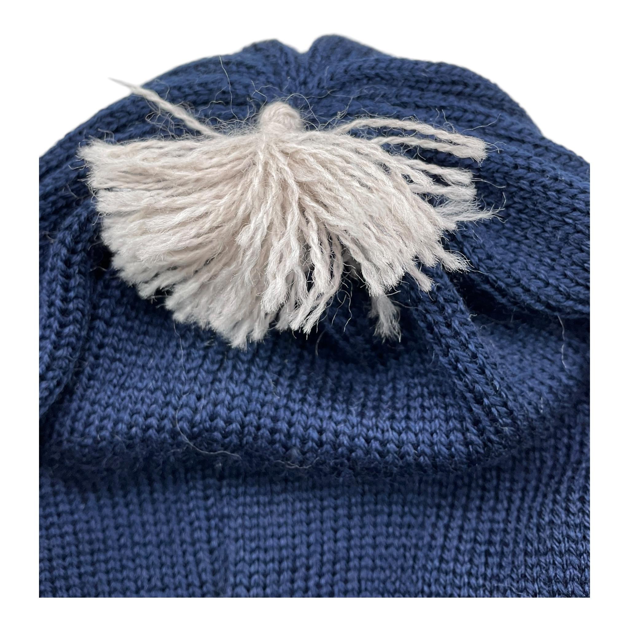 BABY LORD cappello tinta unita con pon pon Blu per Neonato 605 BLU BABY LORD