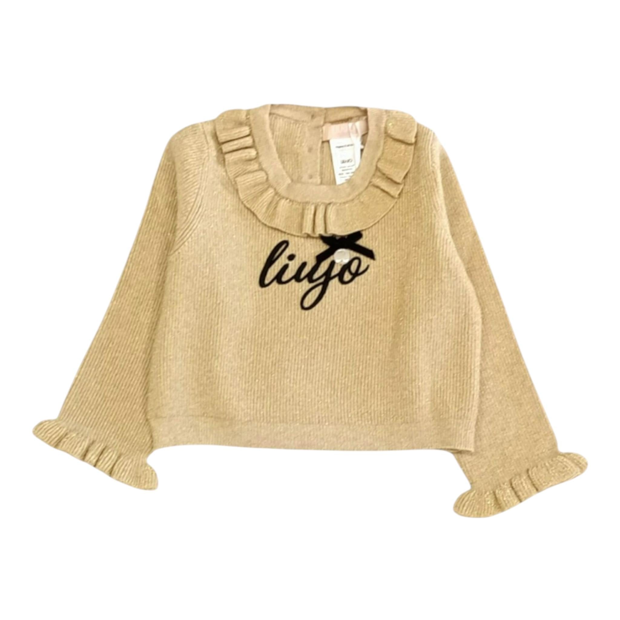 LIU JO maglia girocollo tinta unita cn colletto rouches Oro per Neonata HF4081 ORO LIU JO