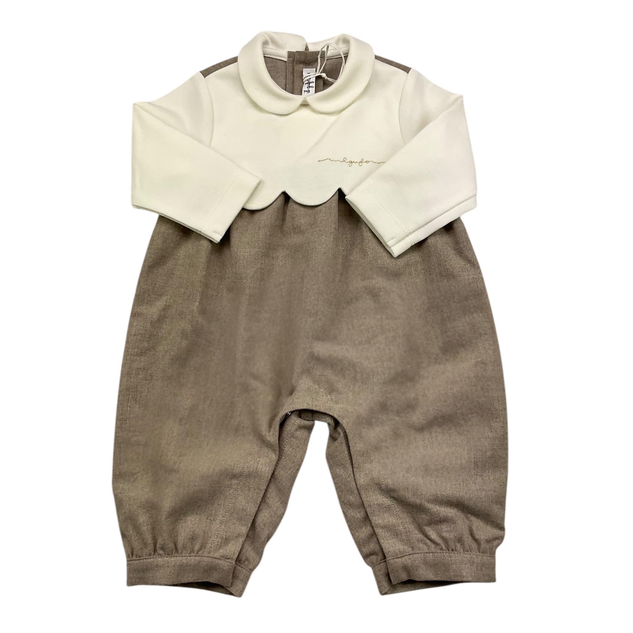 IL GUFO tutina bicolore manica lunga Bianco/beige per Neonata A24TL226W0003 BIANCO/BEIGE IL GUFO