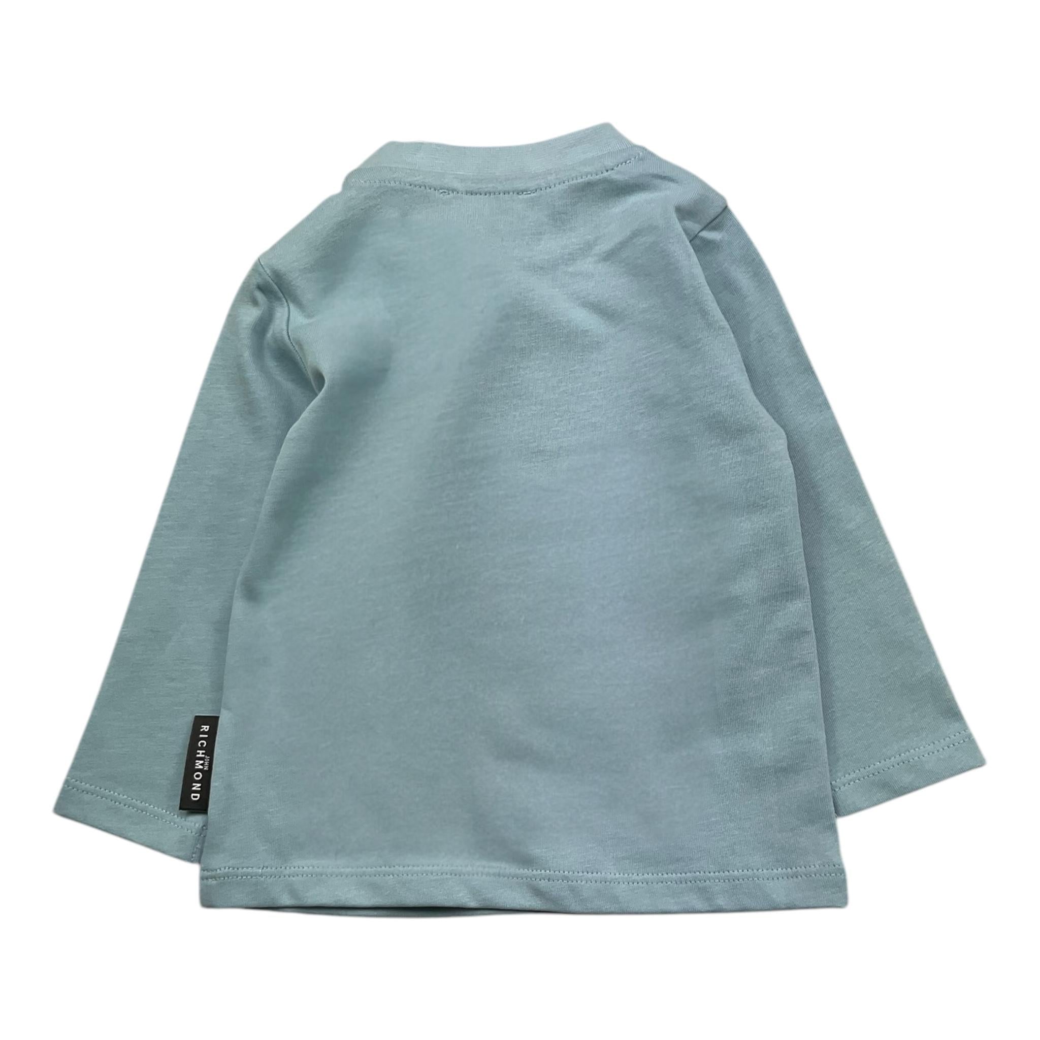 JOHN RICHMOND shirt girocollo tinta unita con stampa Azzurro per Neonato RIA25012TS AZZURRO JOHN RICHMOND