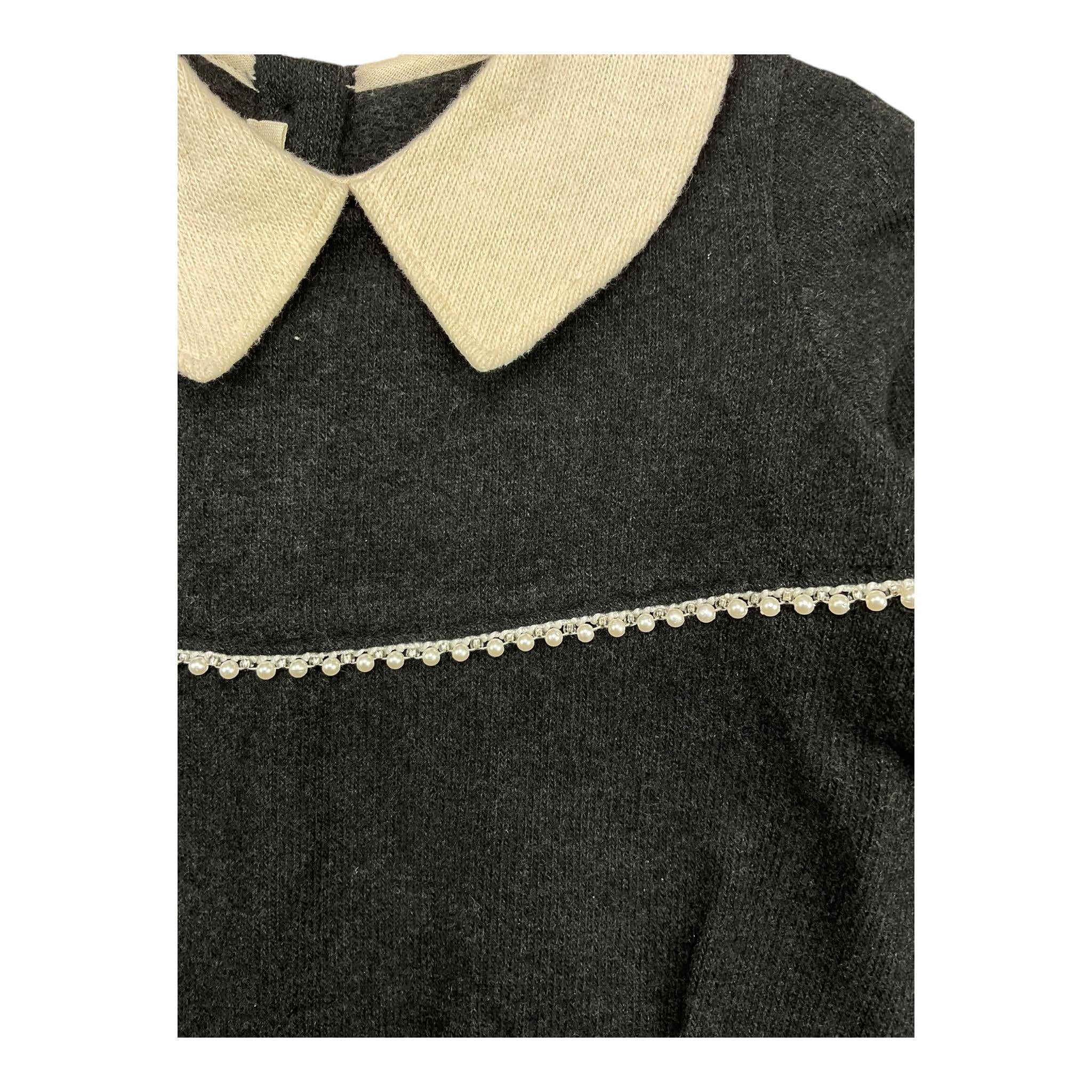 ZHOE & TOBIAH abito tinta unita con colletto Nero per Neonata KTT18 NERO ZHOE & TOBIAH