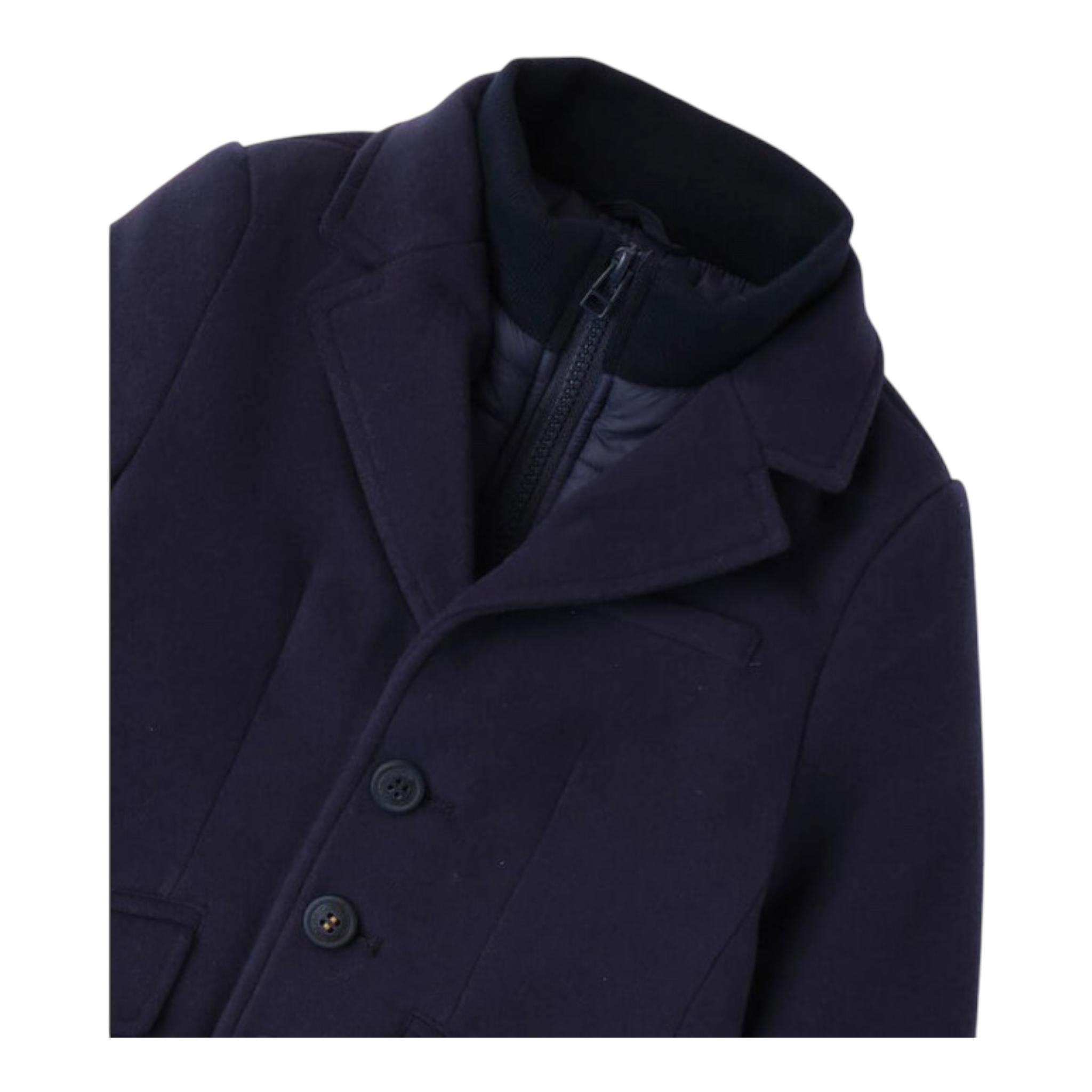 SARABANDA cappotto tinta unita con bottoni Blu per Bambino 07180 BLU SARABANDA
