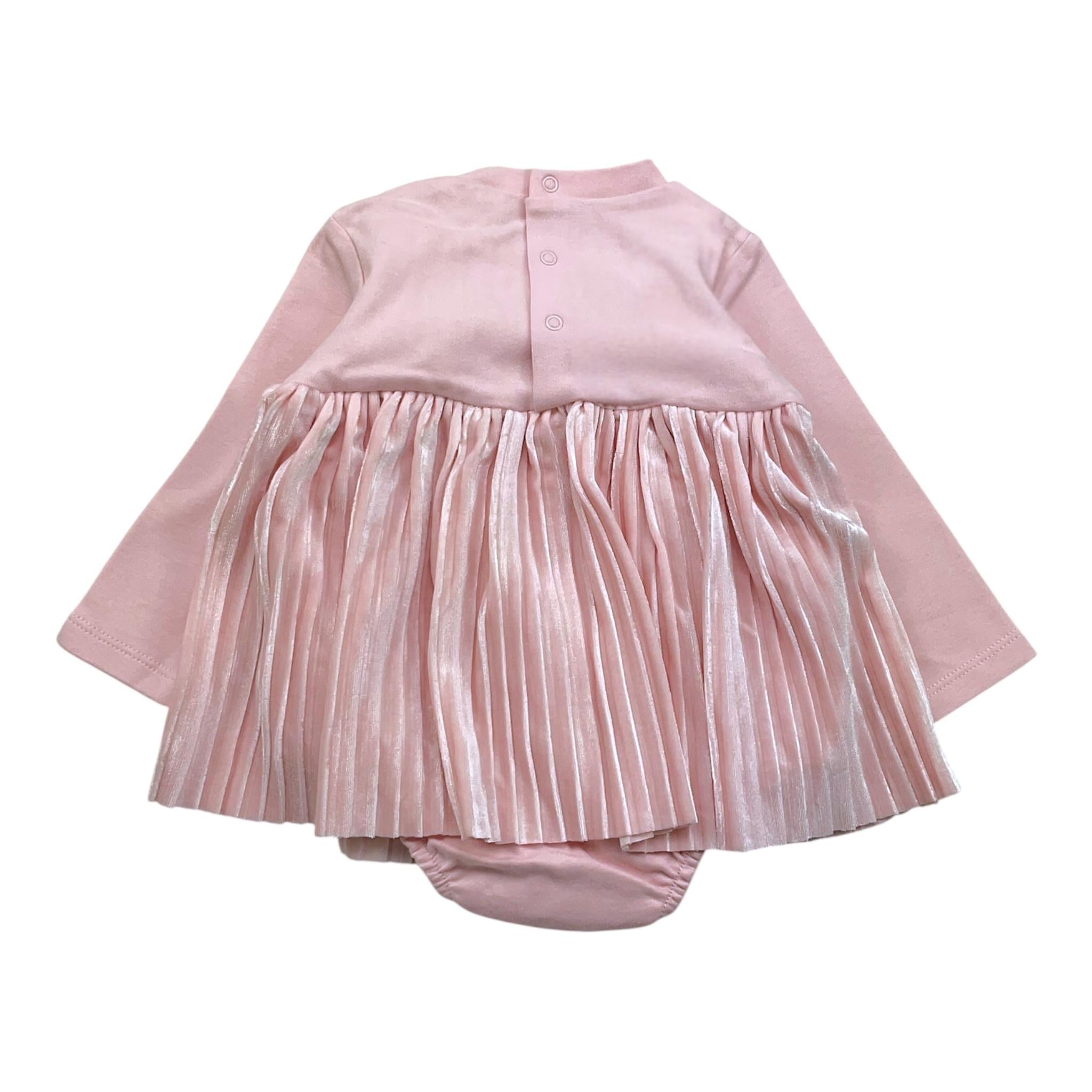 MAYORAL abito tinta unita con applicazine fiore Rosa per Neonata 2896 ROSA MAYORAL