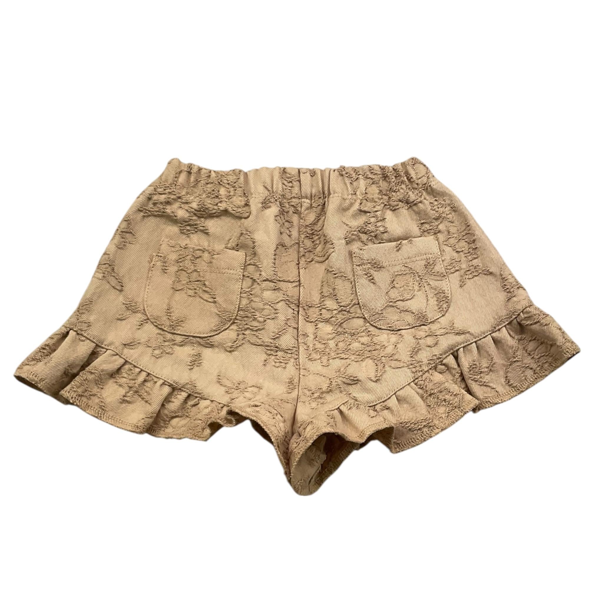short tinta unita con ricami ZW6A29 BEIGE CAFFE' D'ORZO